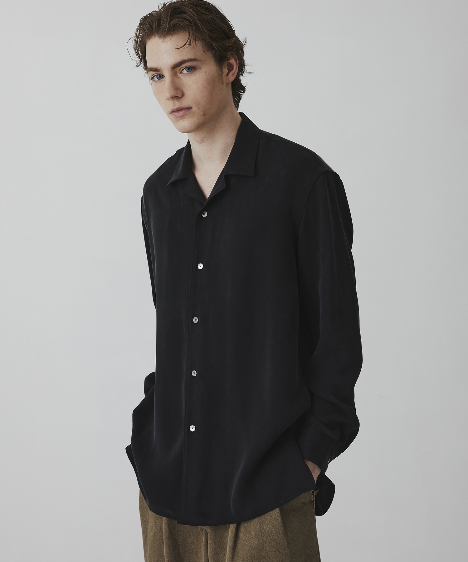 DOUBLE TWIST CUPRA オープンカラーシャツ