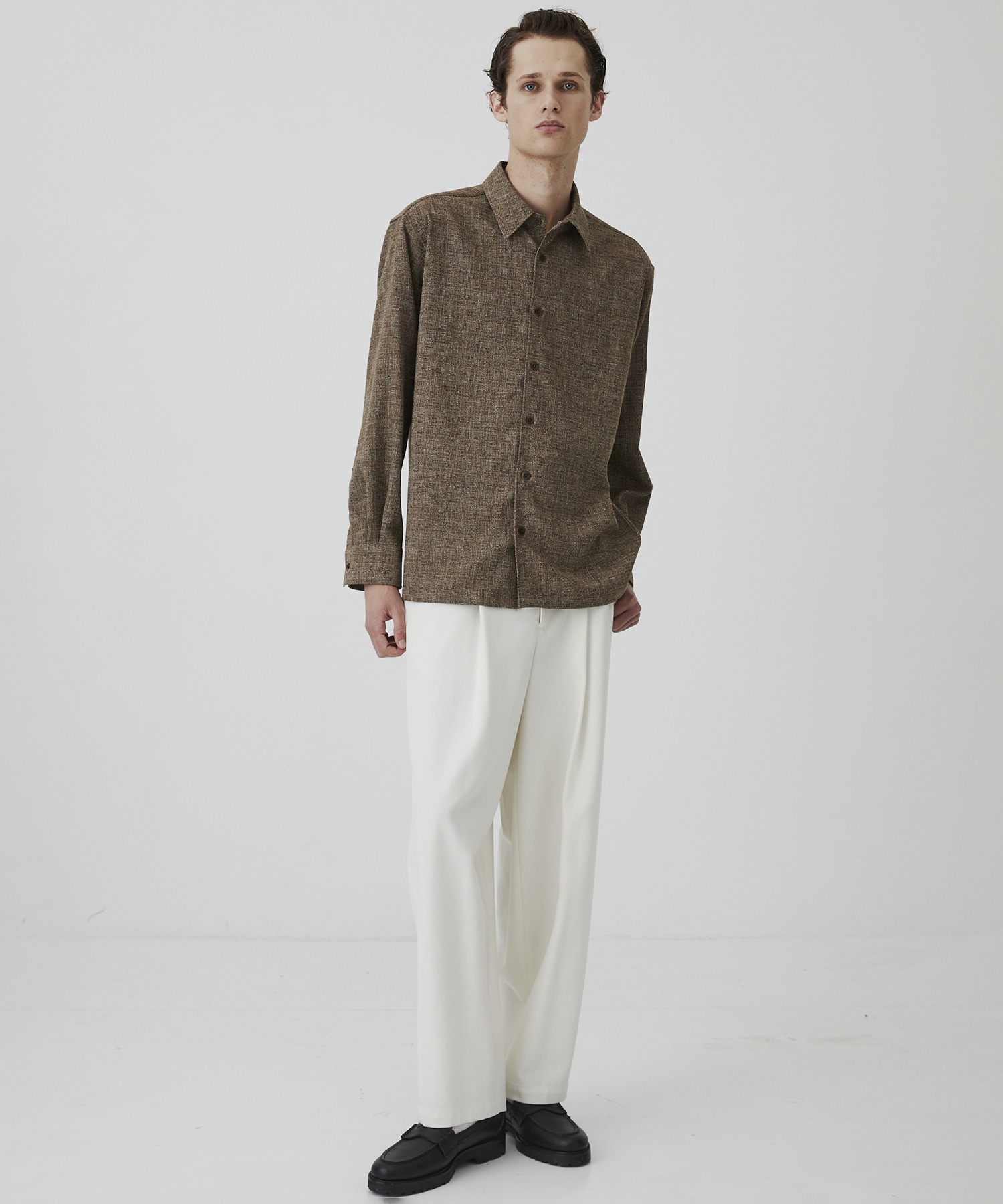 〈再入荷なし〉LIGHT TWEED ロングスリーブシャツ