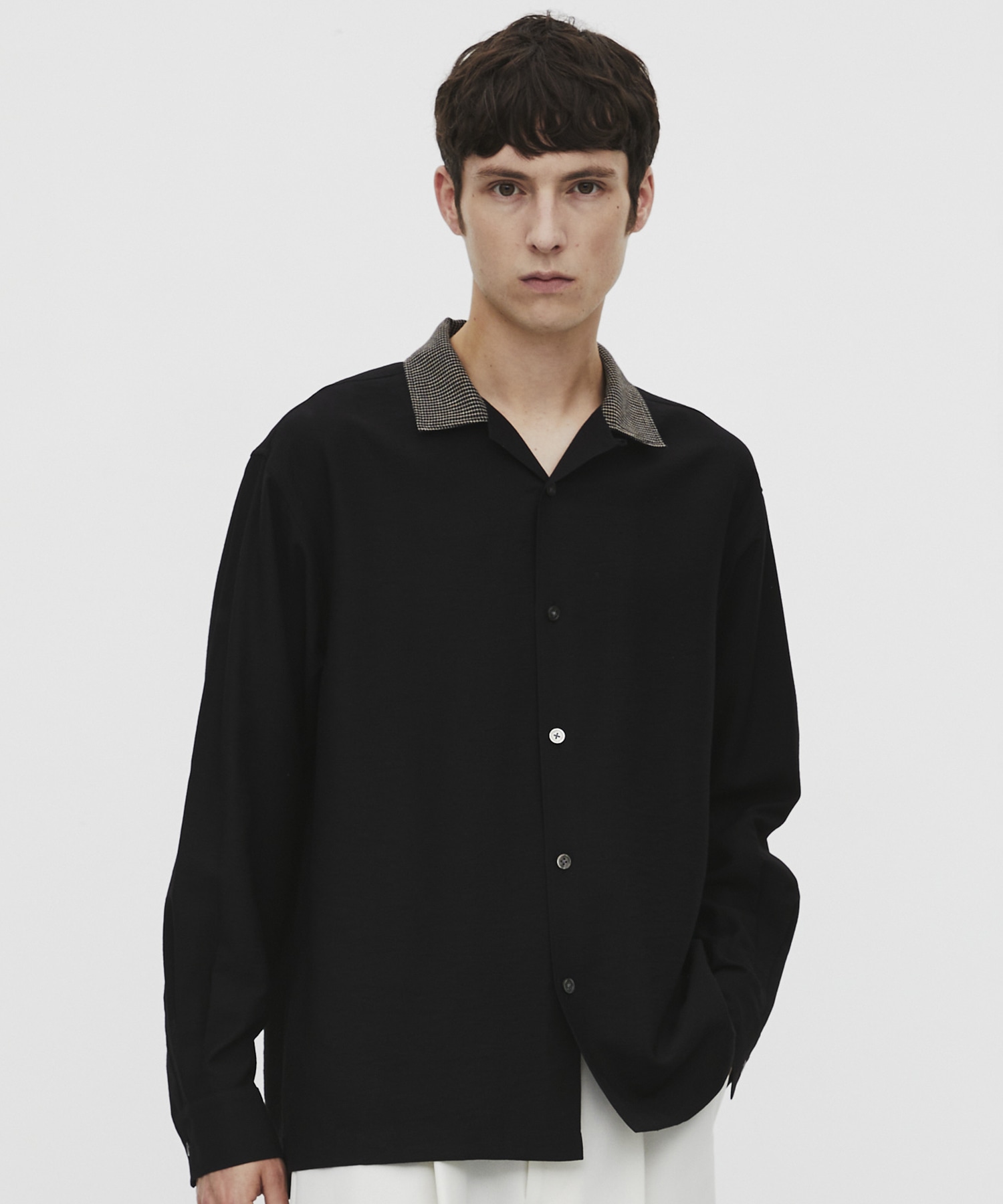 〈再入荷なし〉TWEED COLLER ロングスリーブシャツ