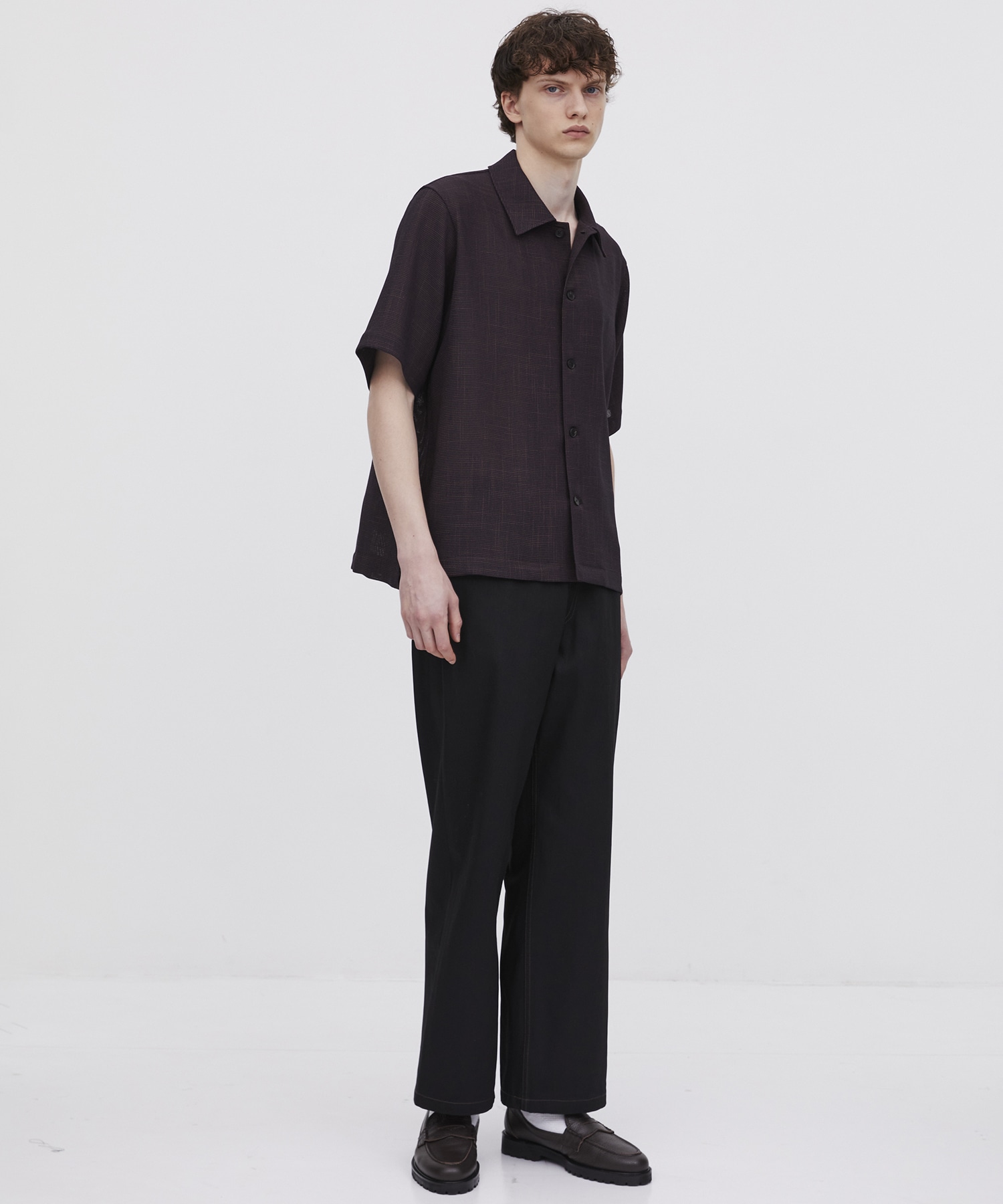 SUPIMA DENIM ストレートセミフレアパンツ