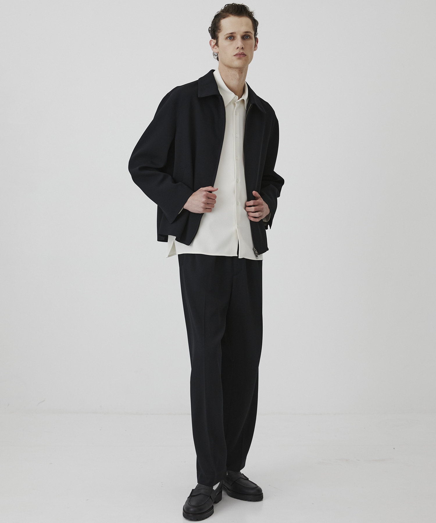 COLD DRY PLEATS ハリントンブルゾン