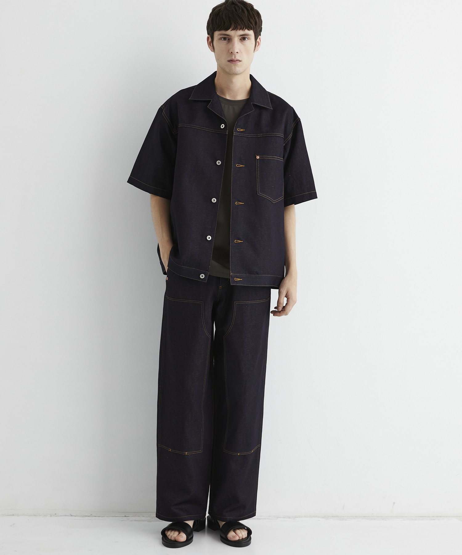 9.5oz LINEN DENIM ワークシャツ S/S