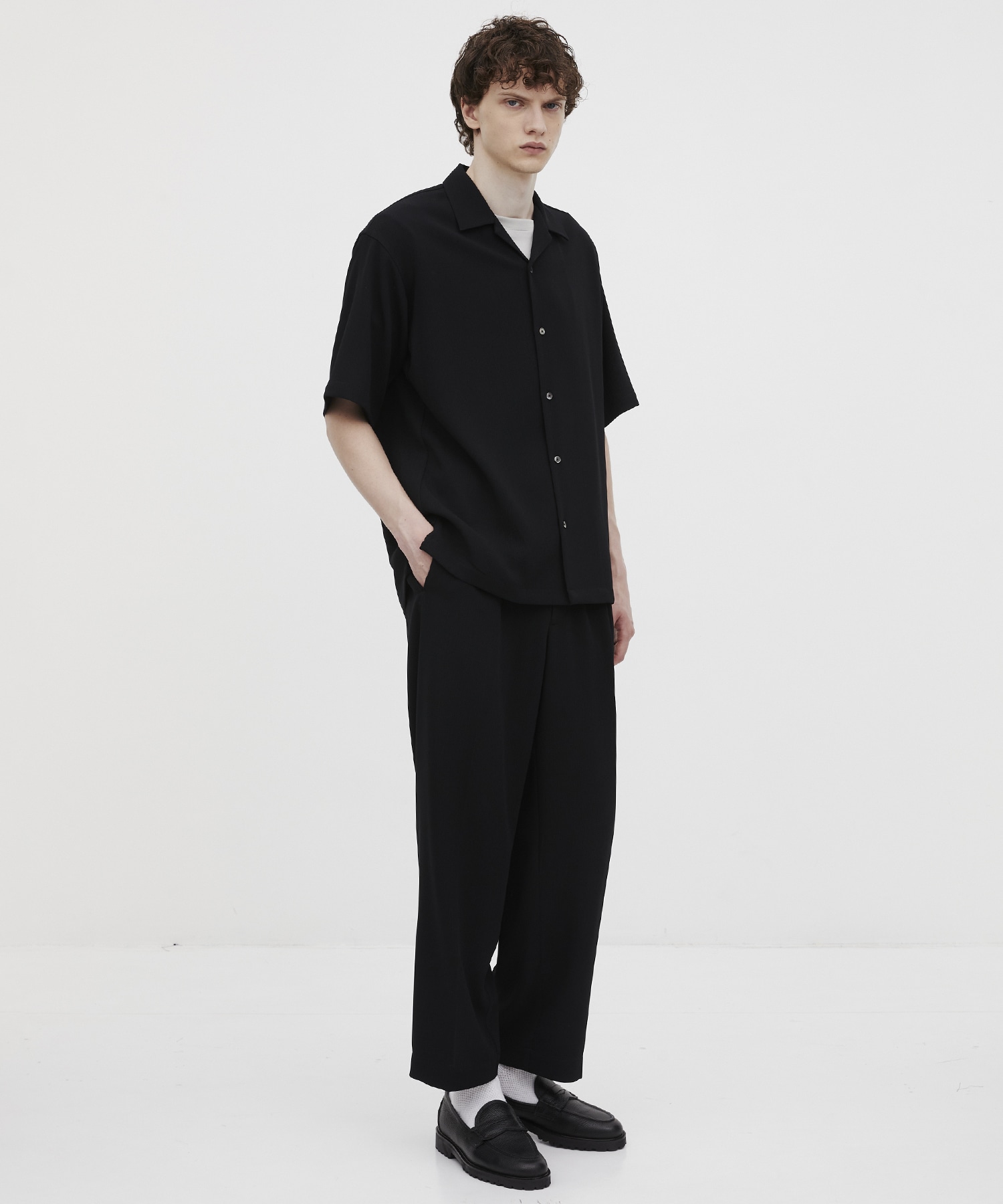 COLD DRY PLEATS オープンカラーシャツ