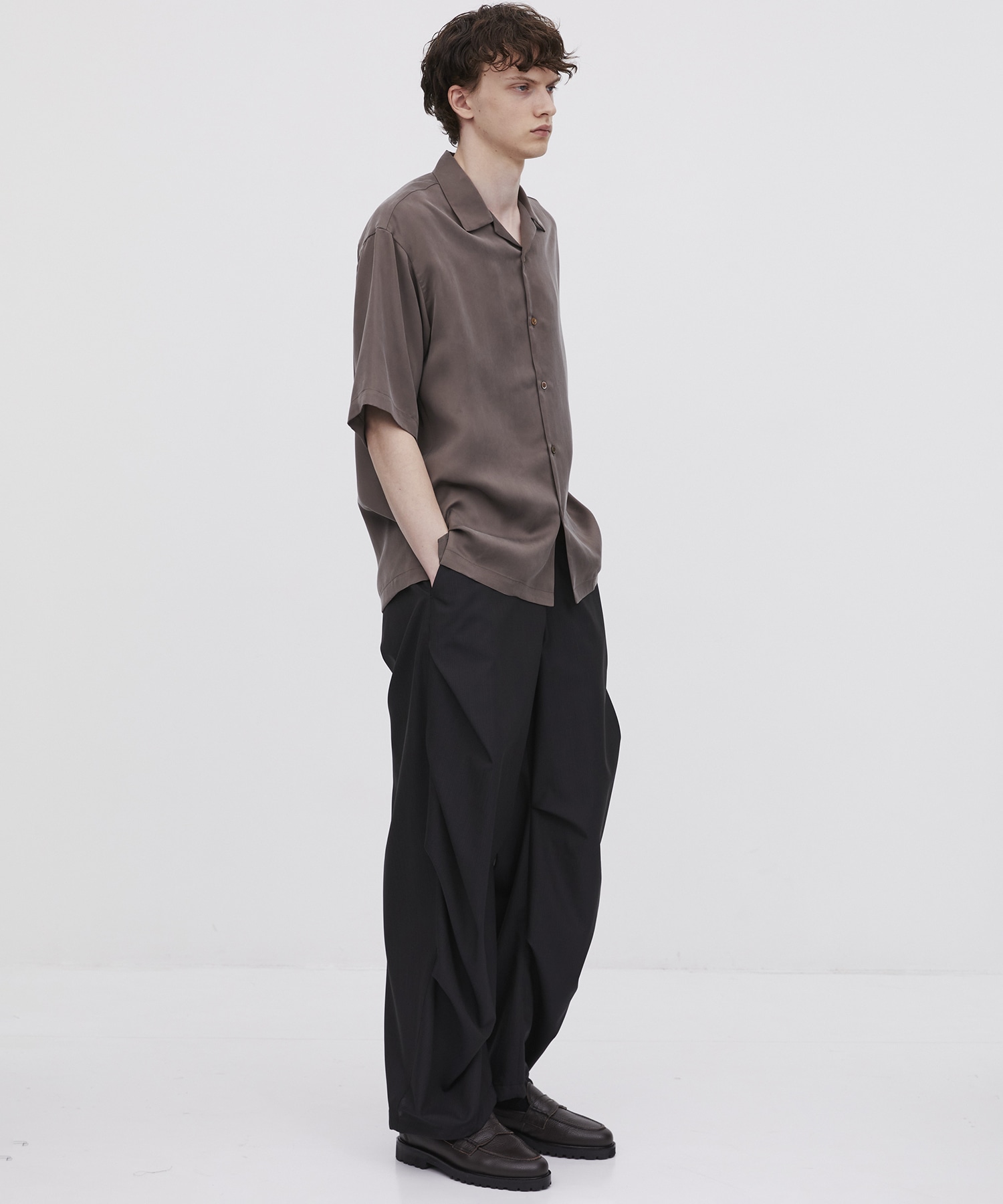 SUMMER WOOL CUPRA ワイドパラシュートパンツ