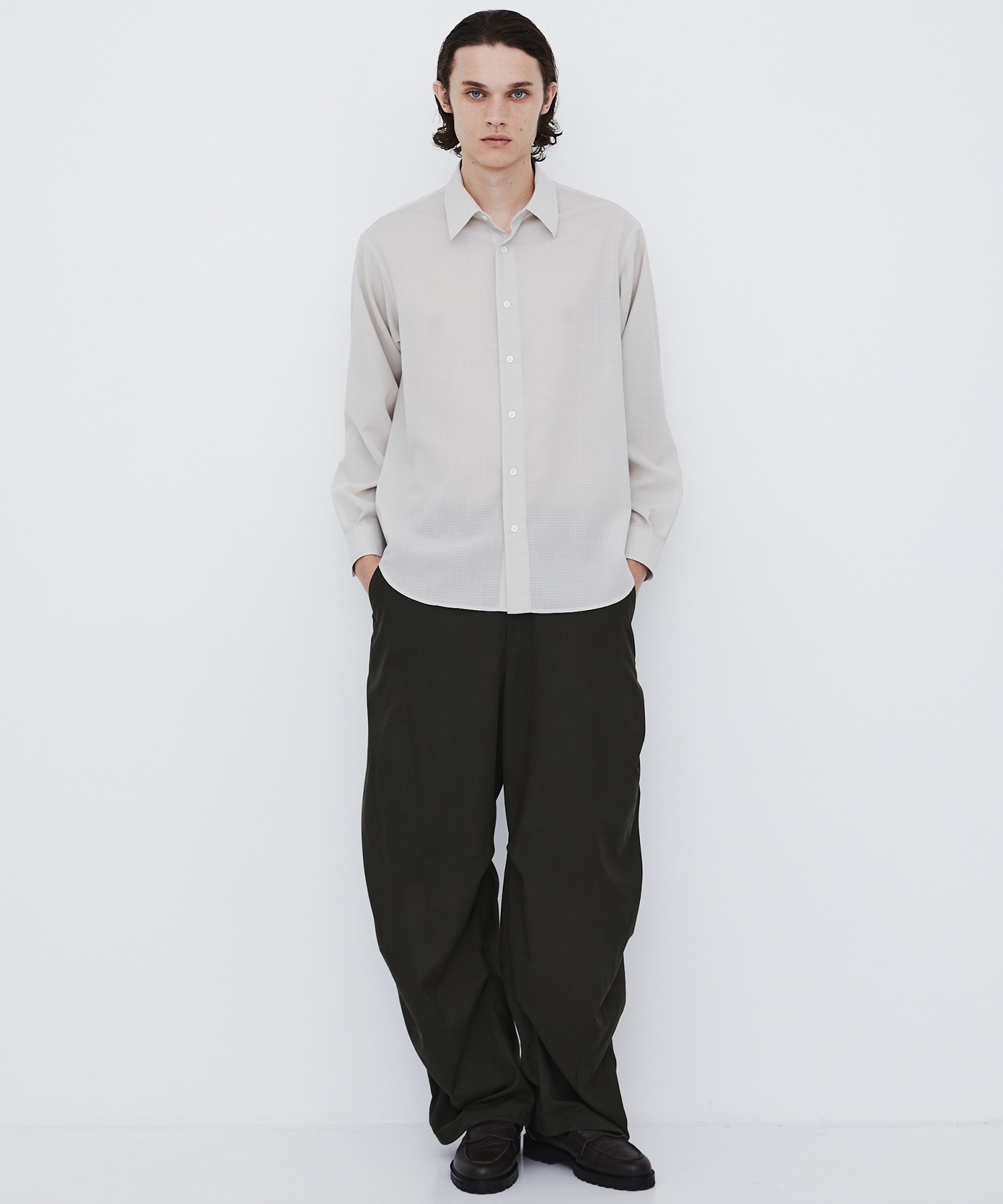 WOOL NYLON RIPSTOP ロングスリーブシャツ