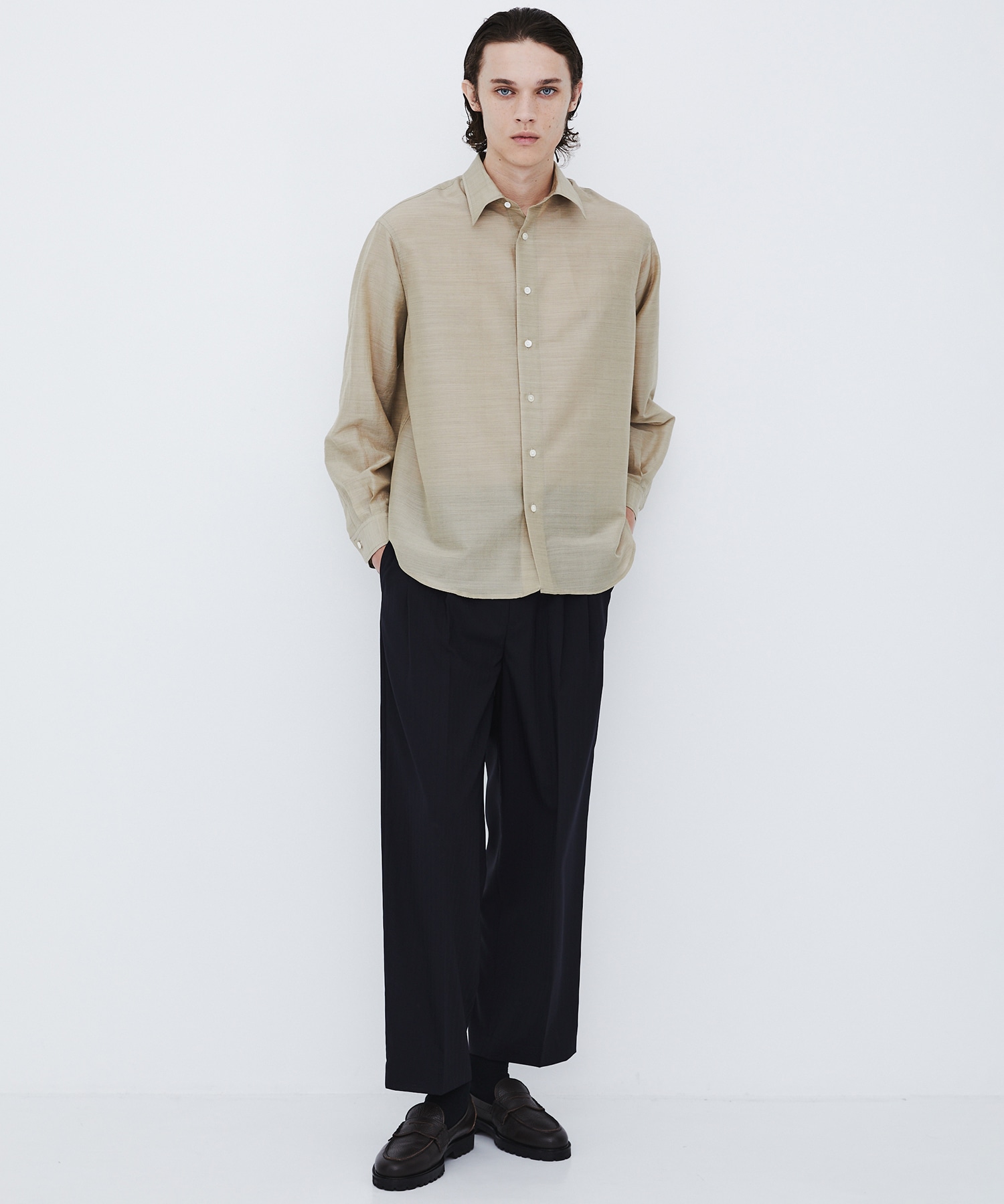 〈数量限定〉WOOL SILK RELAX SHIRT