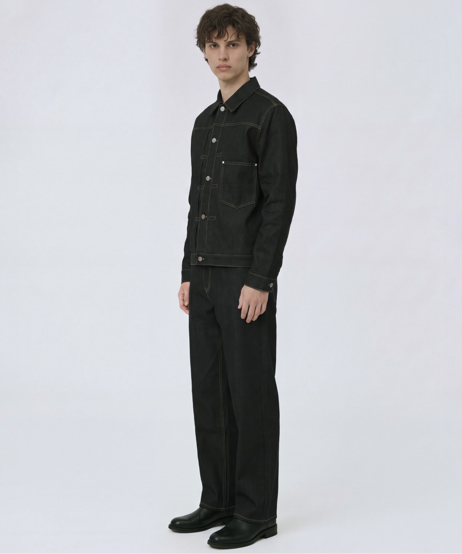 SUPIMA DENIM ワイドストレートパンツ