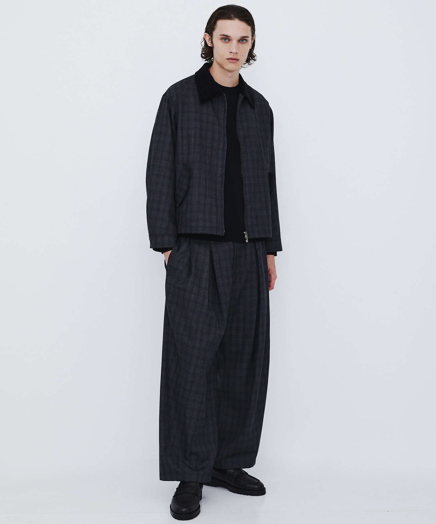 〈数量限定〉CUBA CHECK 2タックワイドパンツ