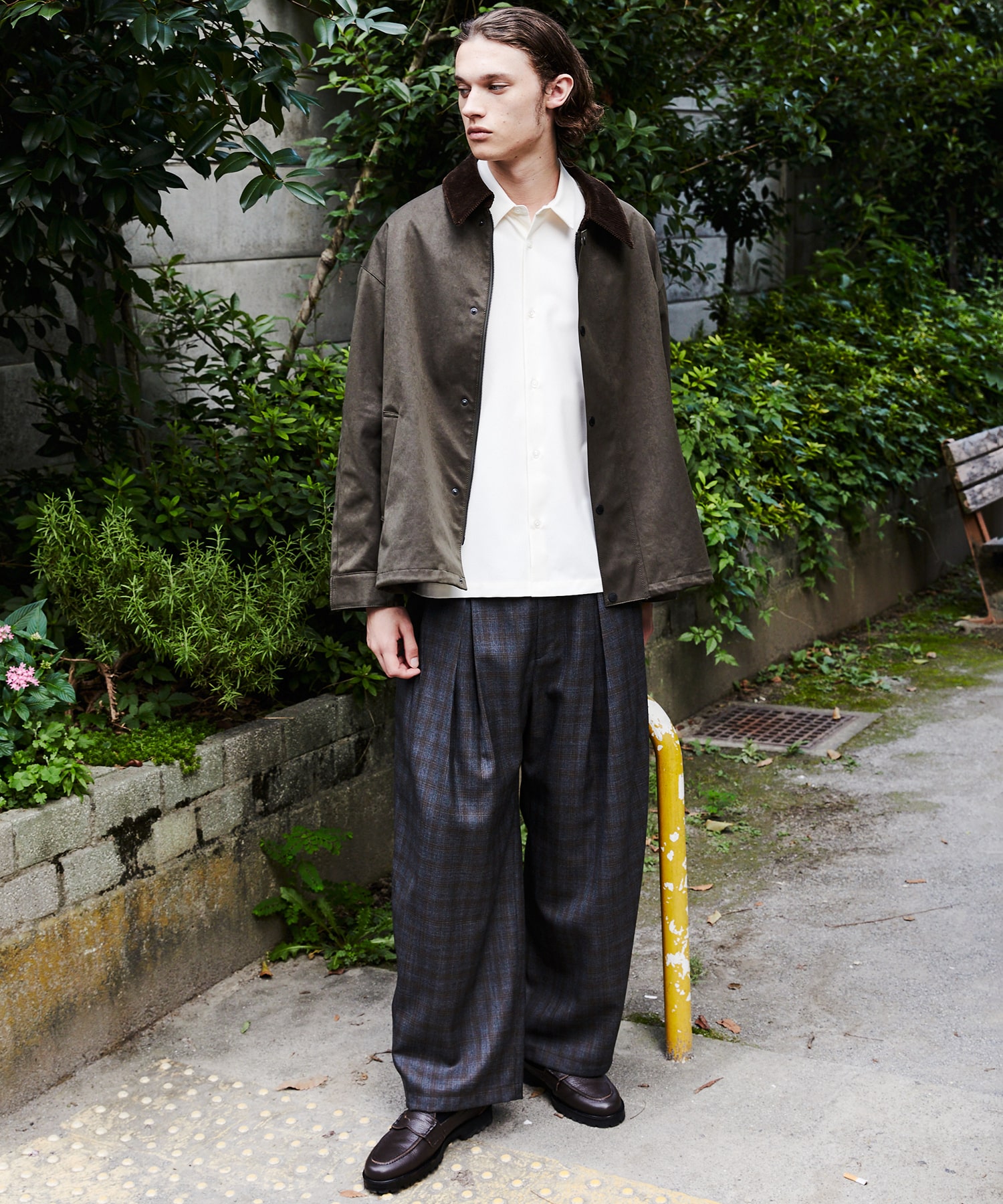 〈数量限定〉CUBA CHECK 2タックワイドパンツ