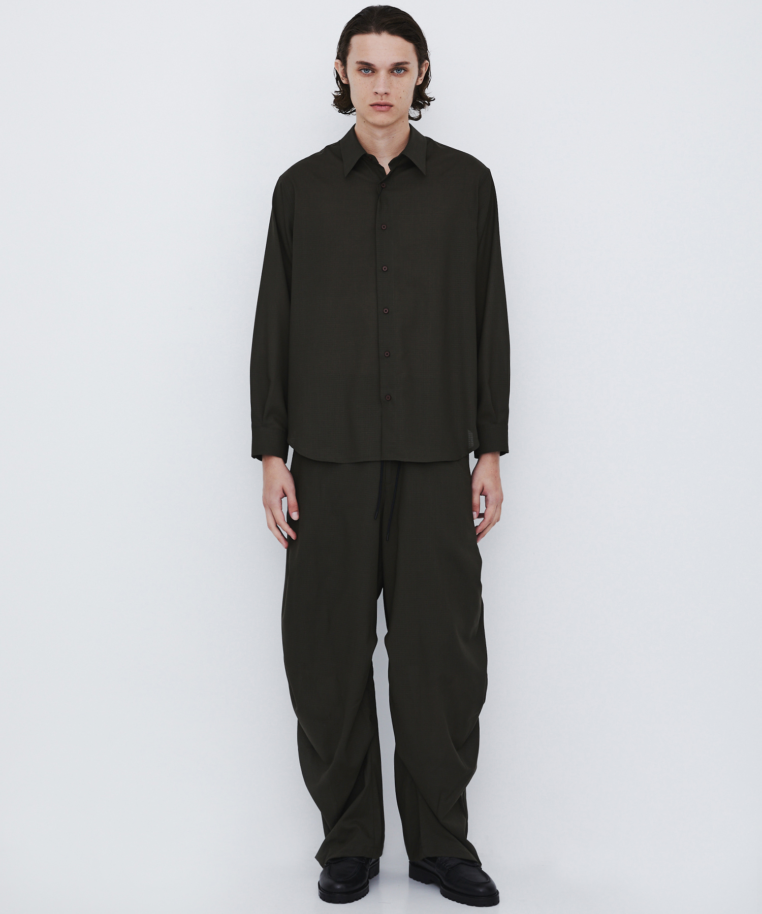 WOOL NYLON RIPSTOP ワイドパラシュートパンツ