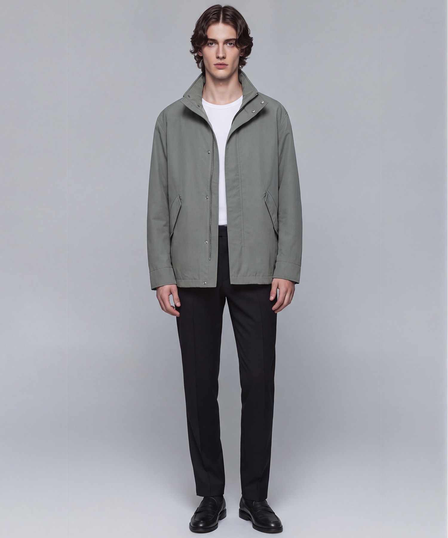 FEATHER NYLON ショートモッズコート