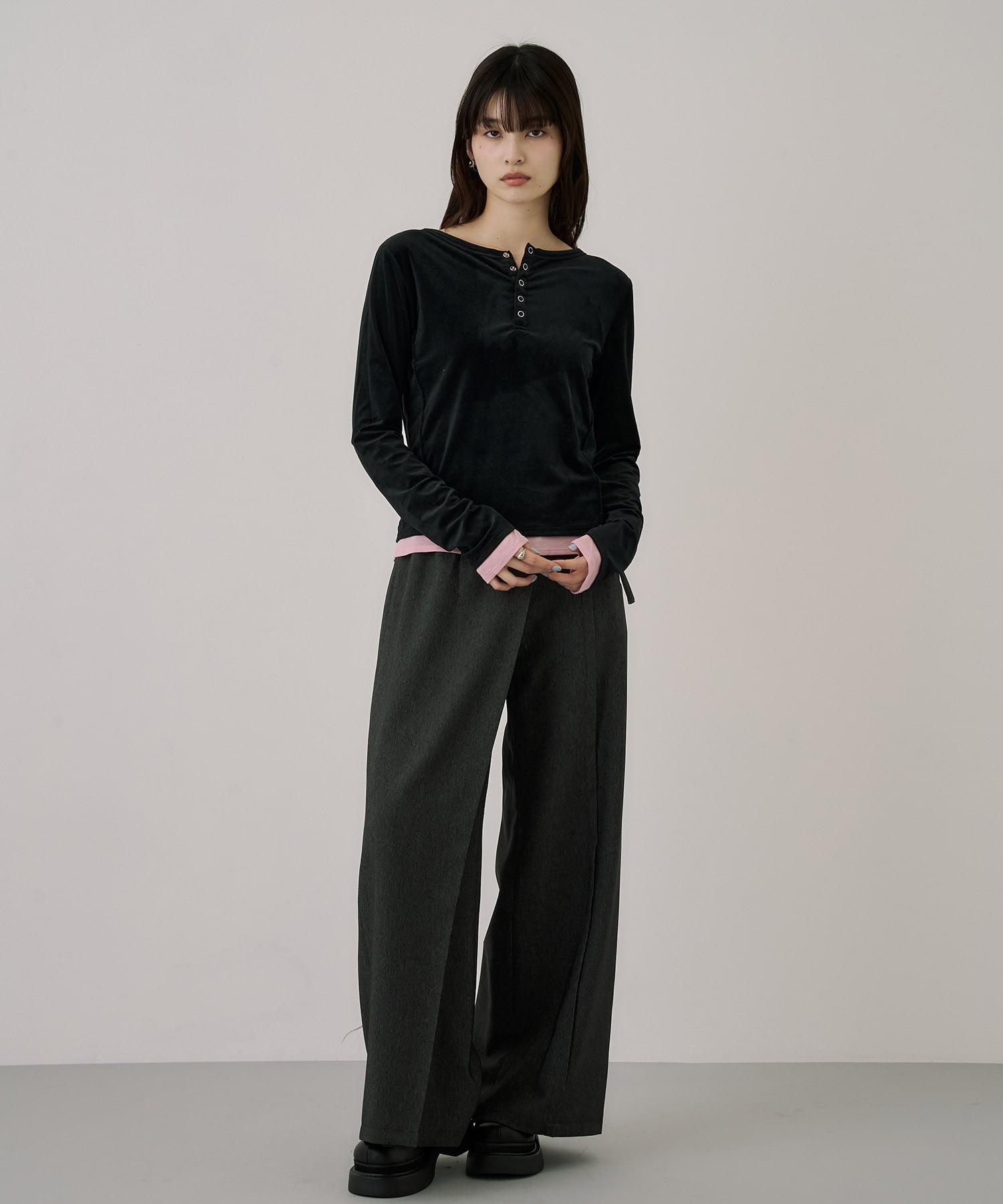 2WAYルーズフィットベロアトップス