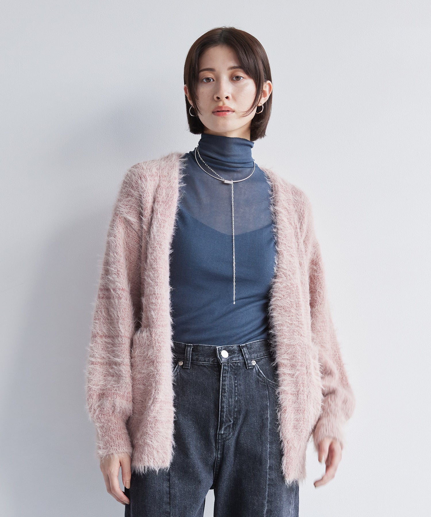 シャギーモヘアカーディガン