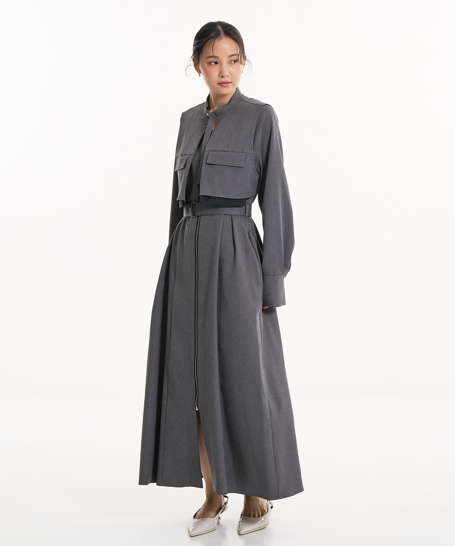 ポケットベストSETジッパーワンピース