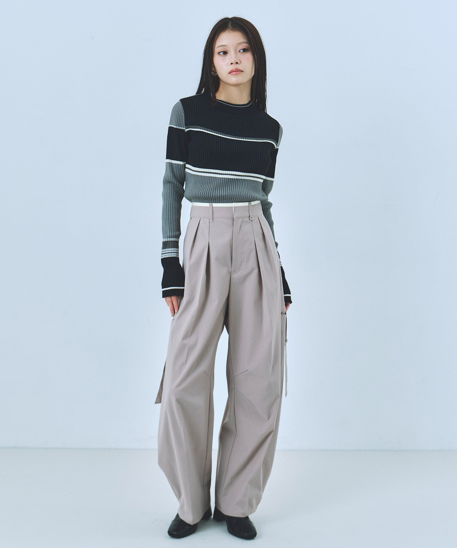 ダブルウエストコクーンパンツ