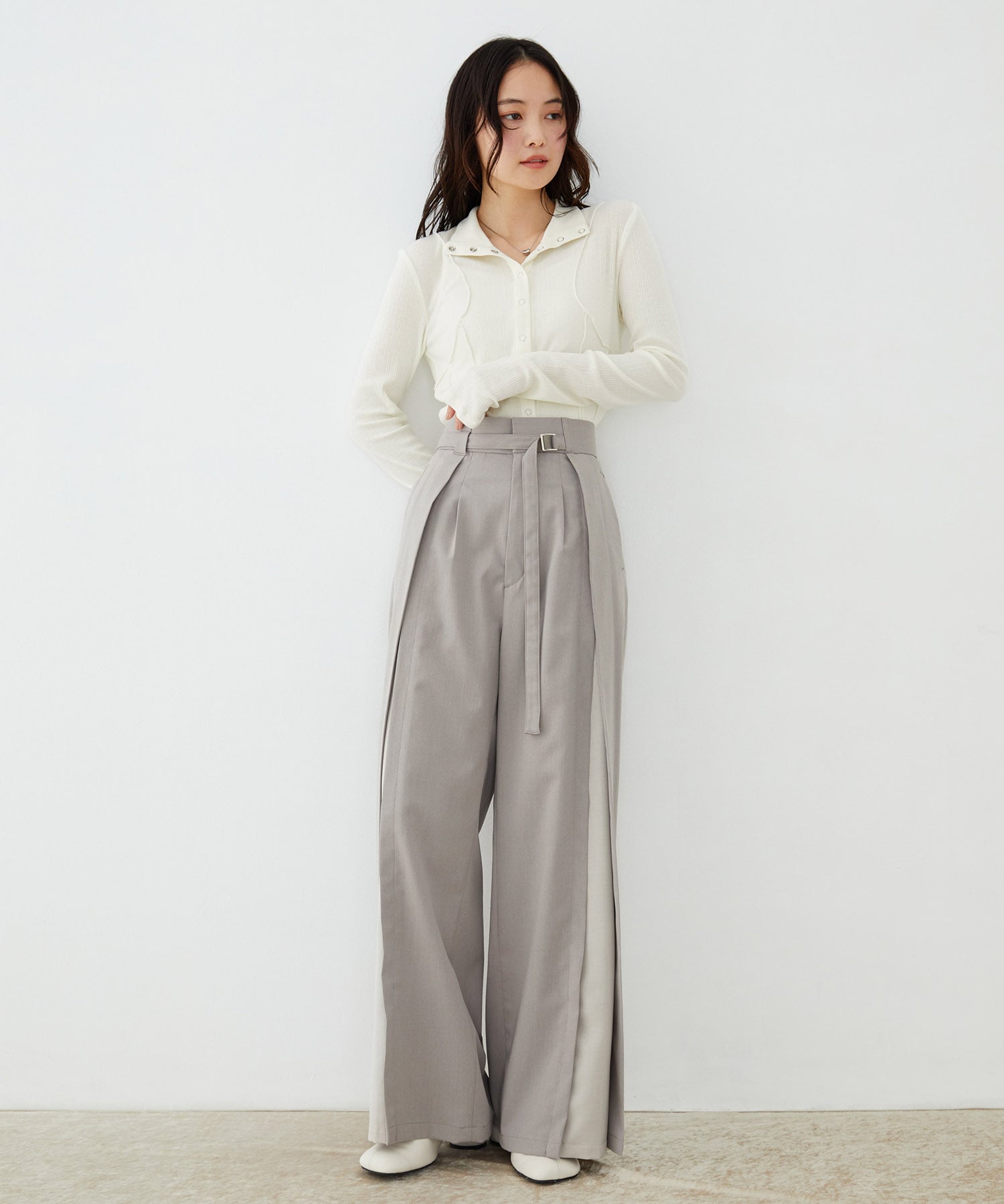 【セットアップ対応】ラップレイヤーワイドパンツ