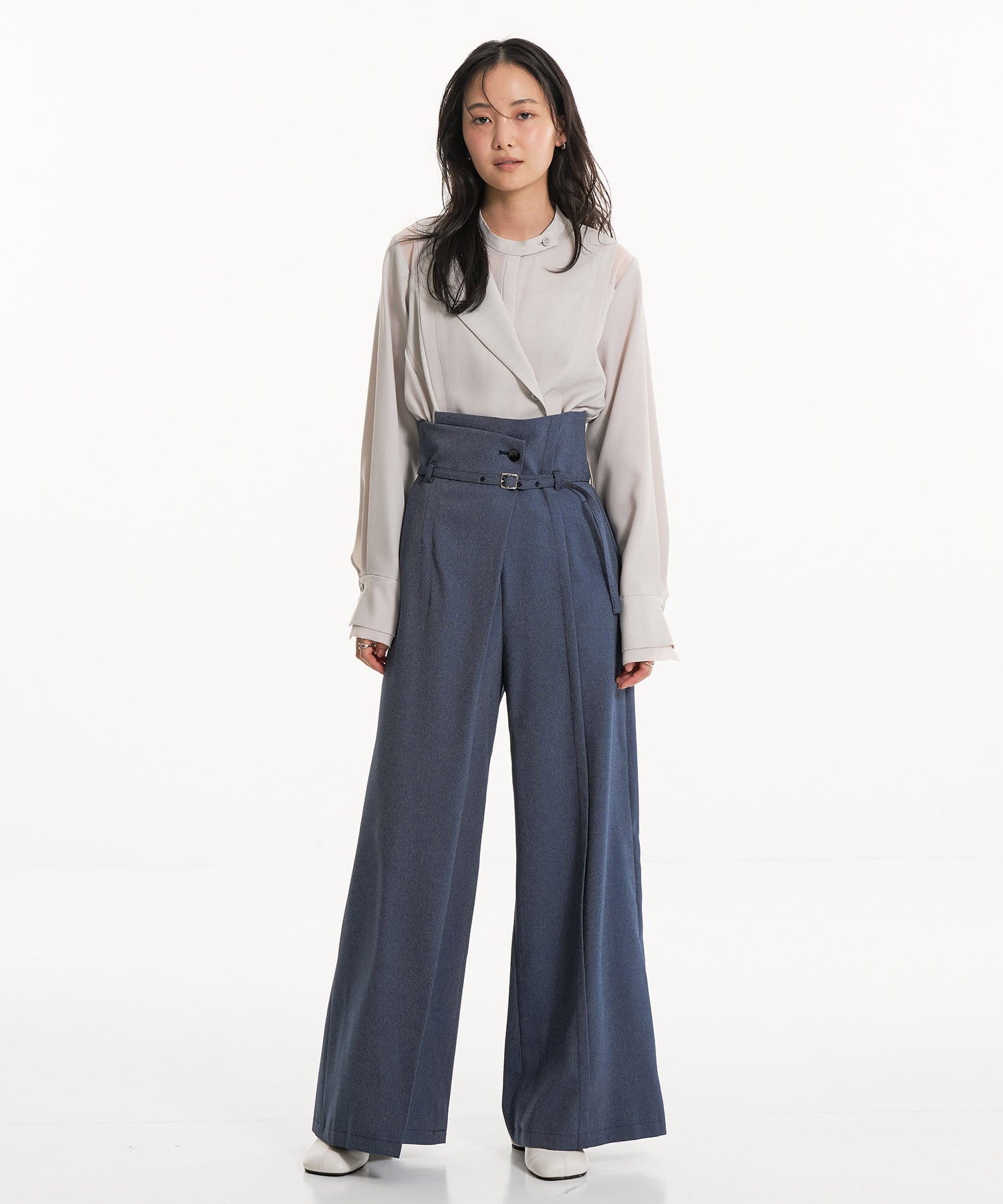 HAKAMAベルトワイドパンツ