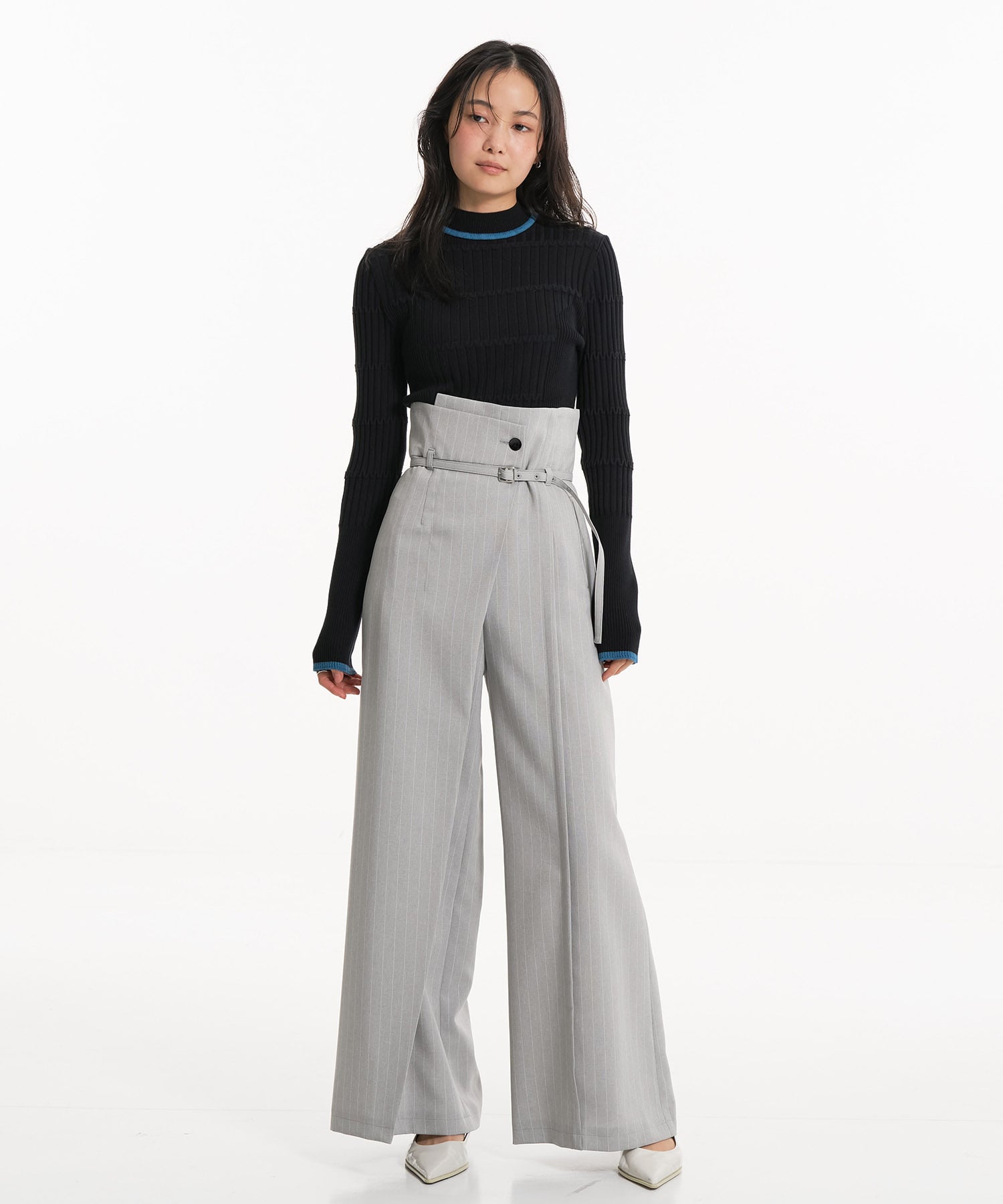 HAKAMAベルトワイドパンツ