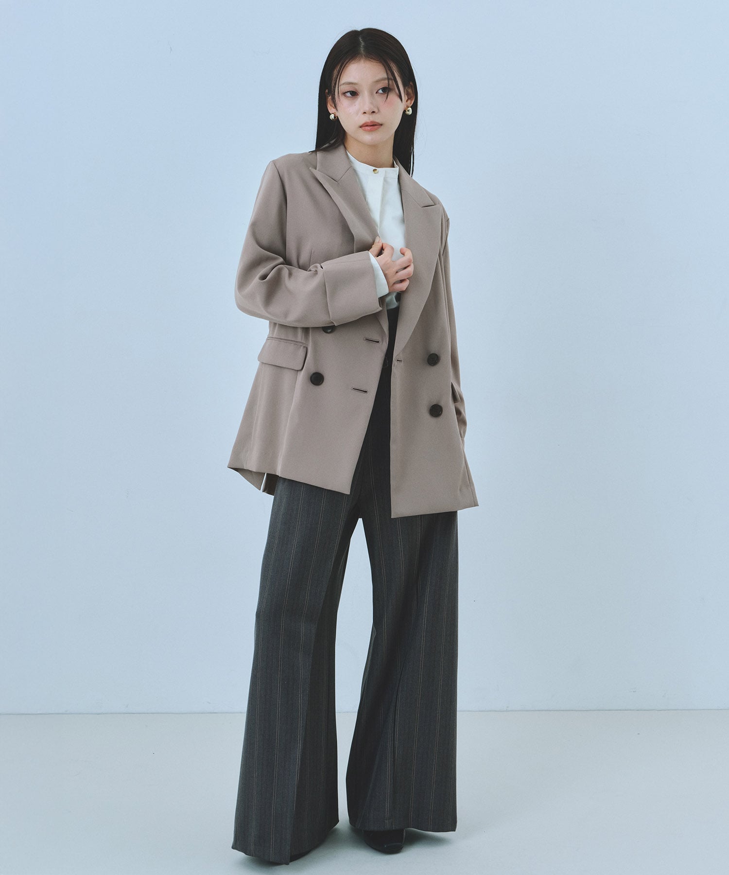 バックベルトレイヤードジャケット