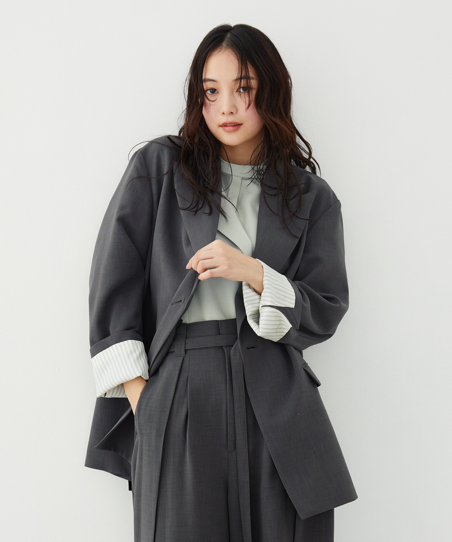 【セットアップ対応】アシメストリングテーラードジャケット