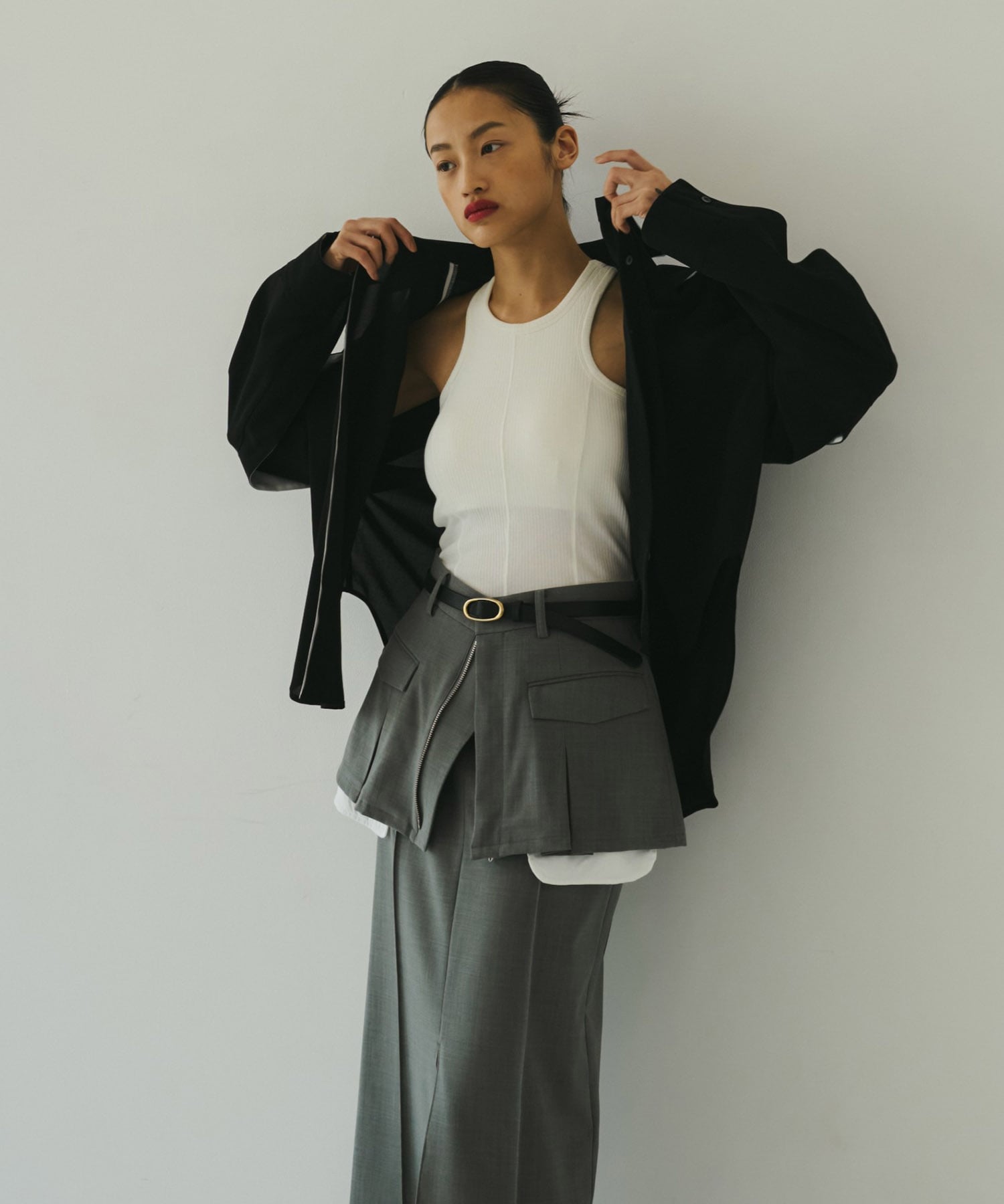 Cape Detail Sheer Over Shirt