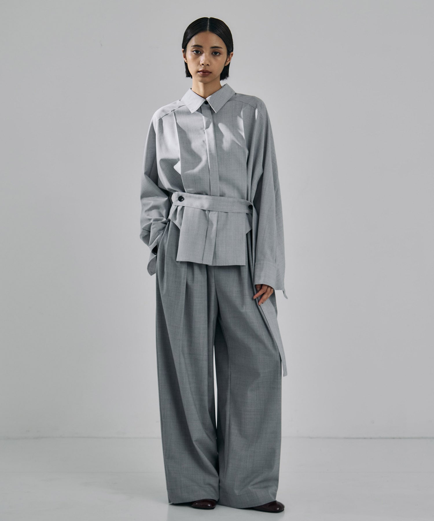 Belted Cape Detail Shirt