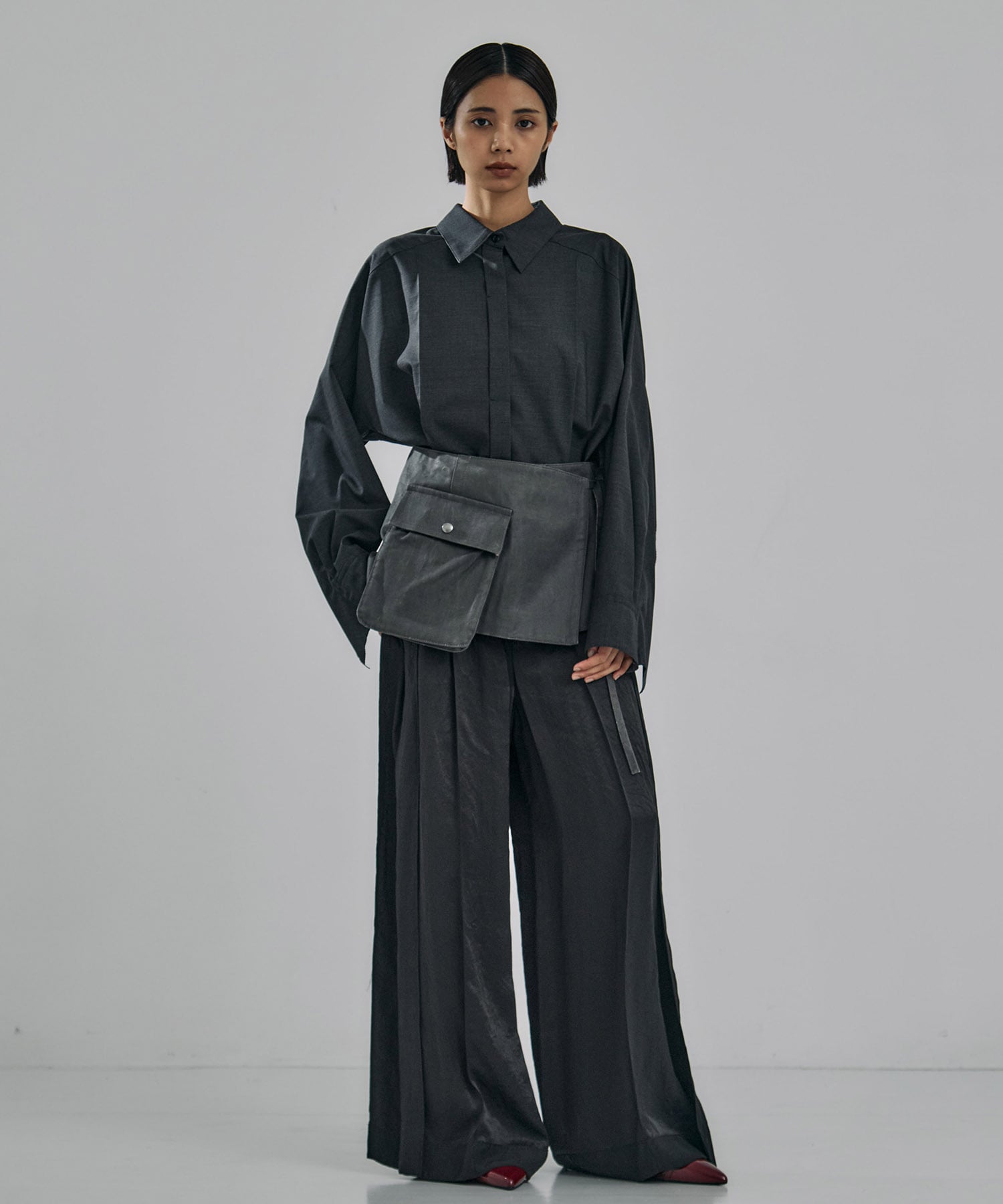Belted Cape Detail Shirt