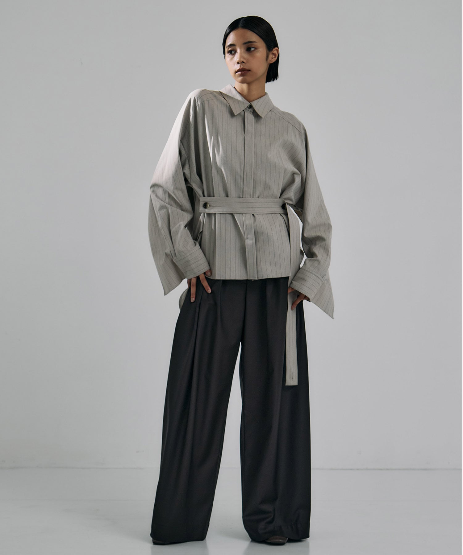 Belted Cape Detail Shirt