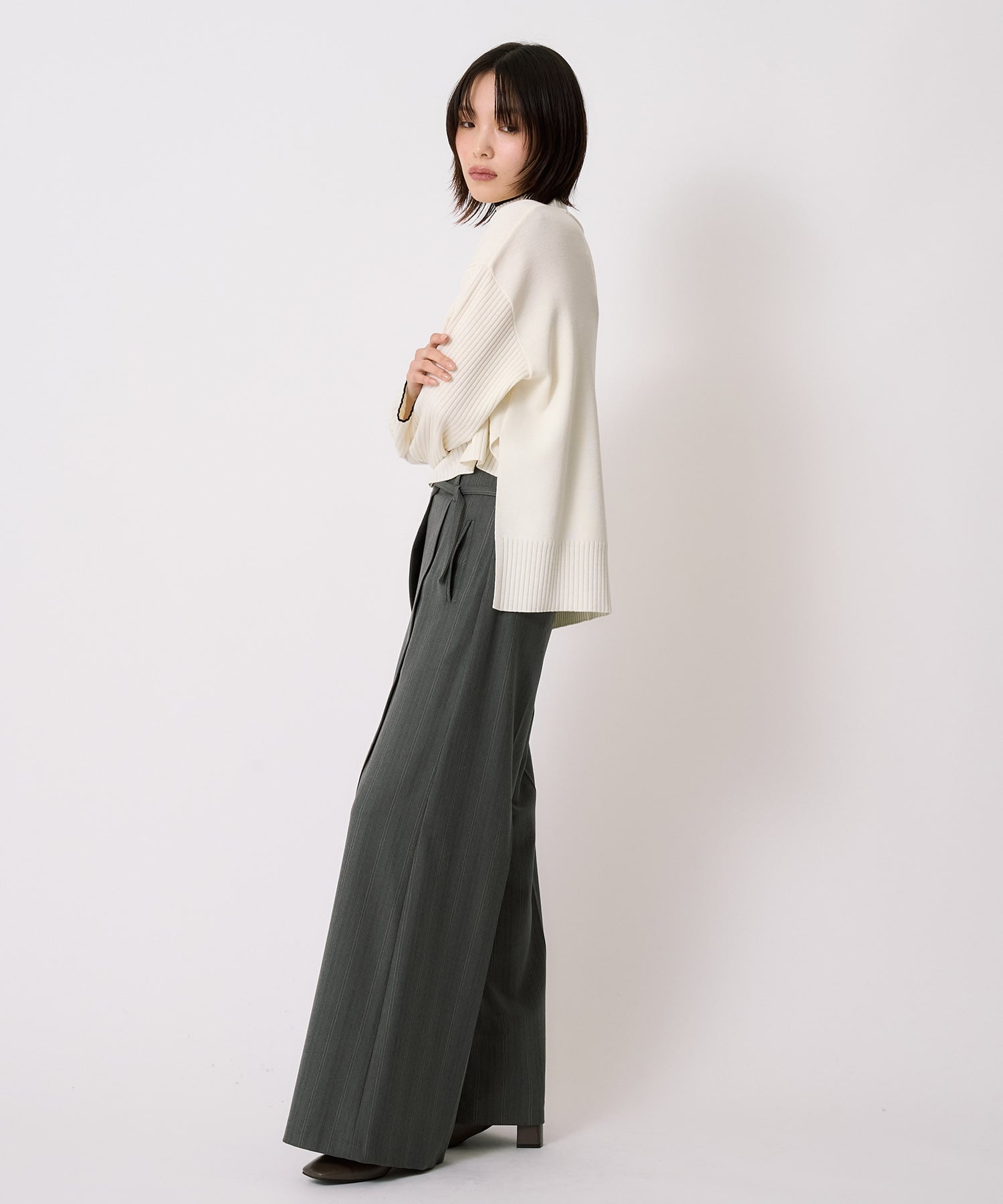 Wool100-ウォッシャブルタートルネックニット