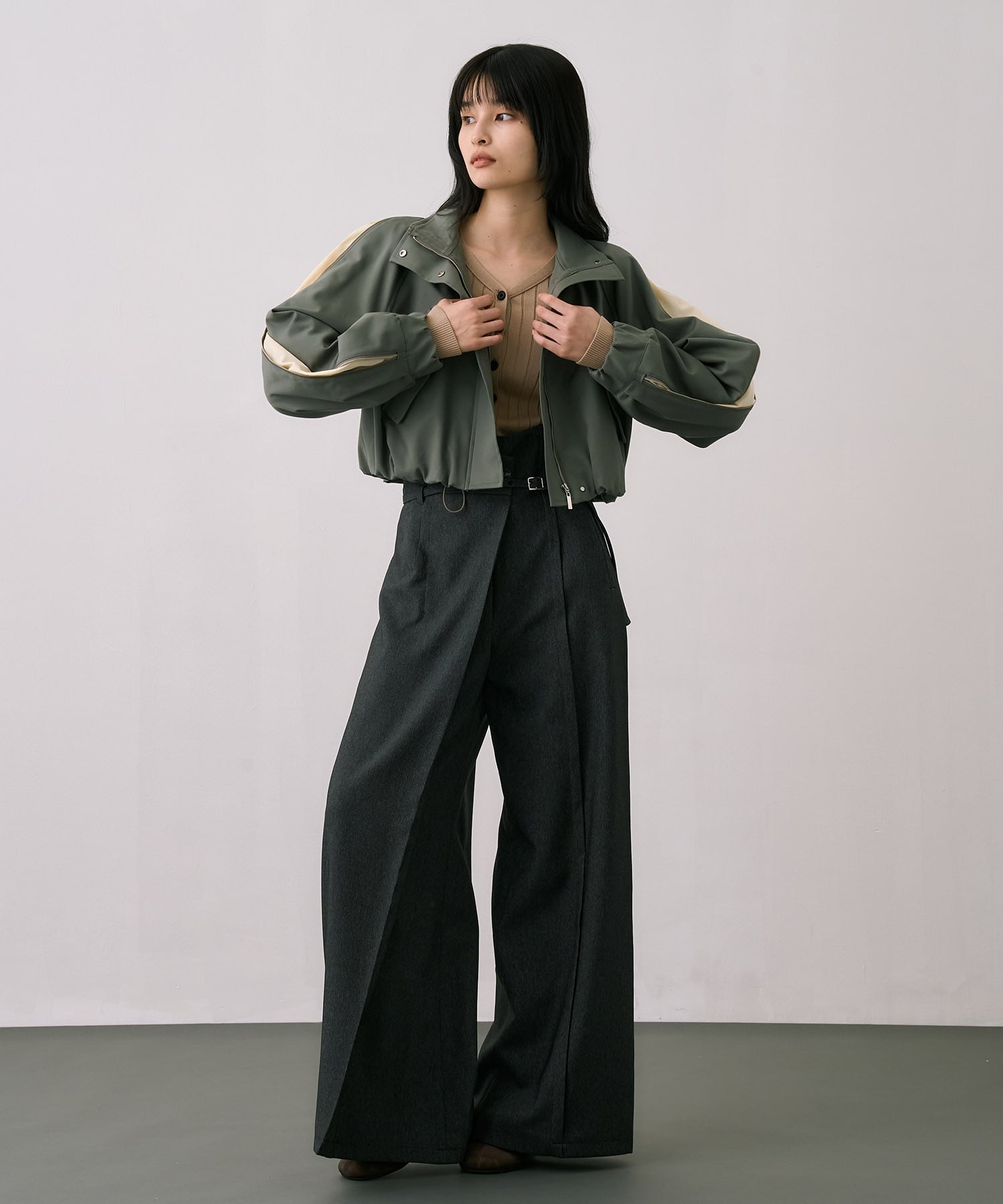 〈残りわずか〉ジップアップブルゾンジャケット