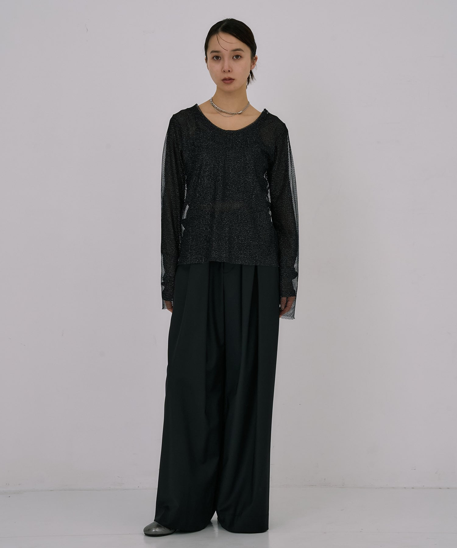 Lame Mesh & Tule Top