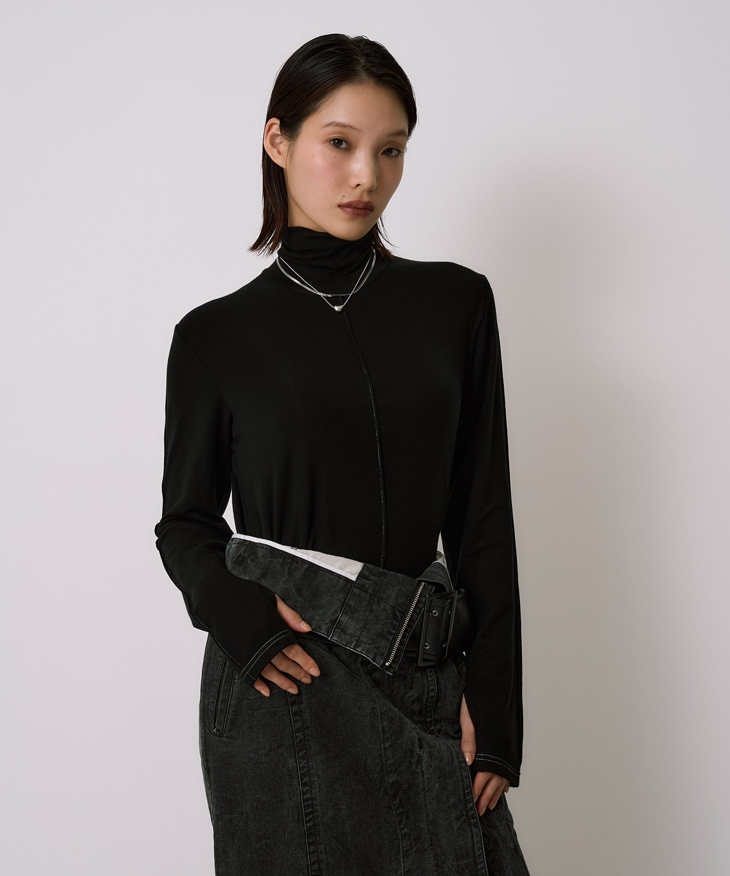 Cashmere Silk Turtle Neck Jersey