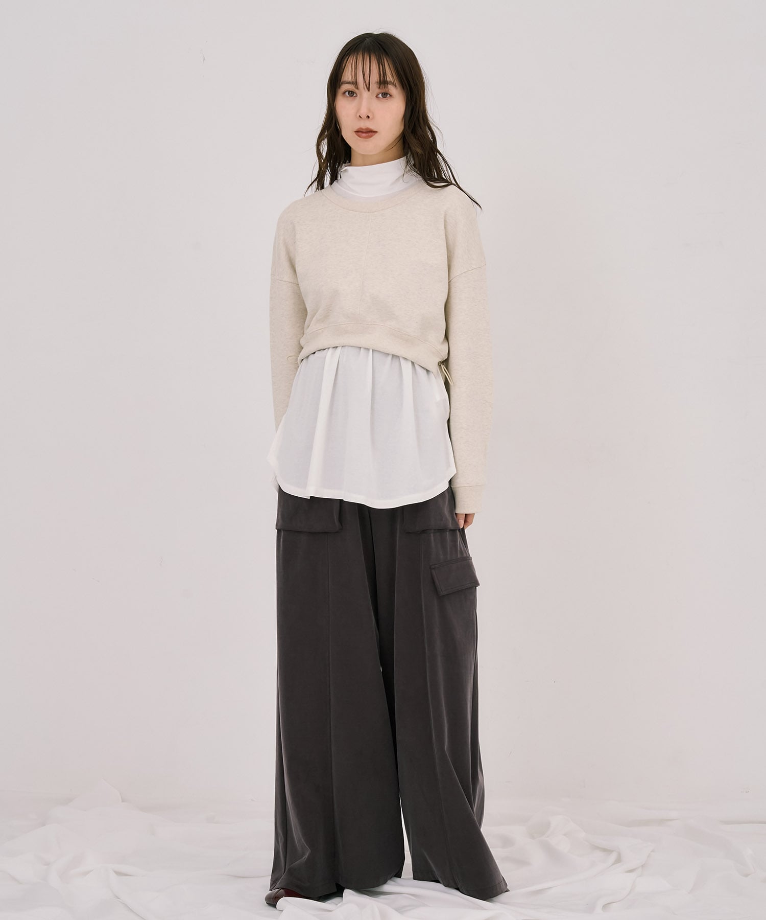 レイヤードスウェットプルオーバー