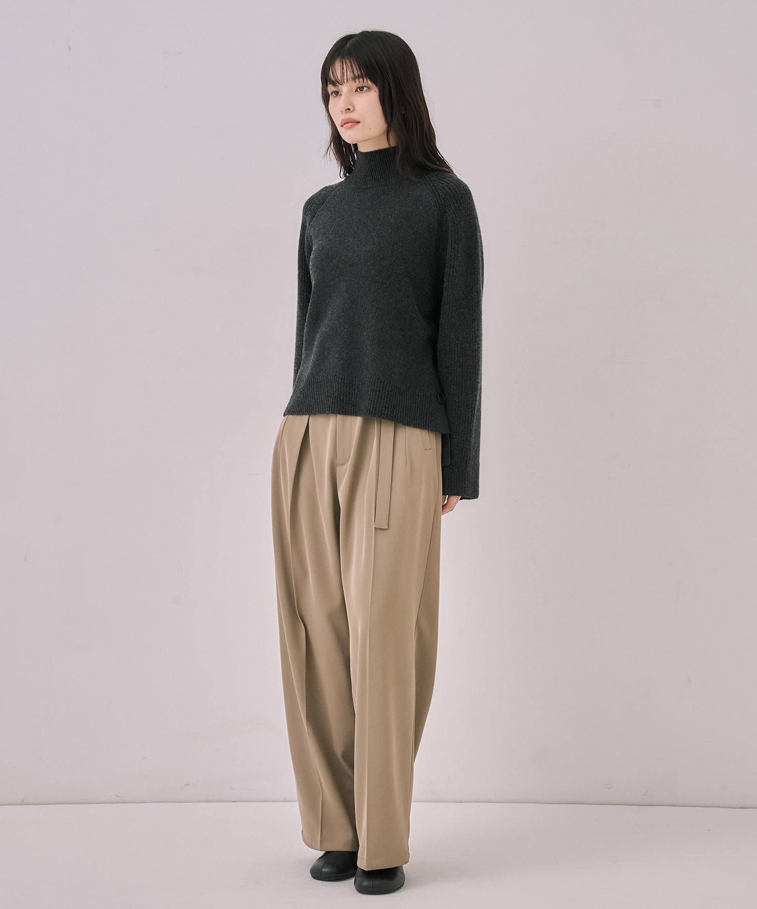 【WEB先行発売】サイドボタンウールカシミヤPO