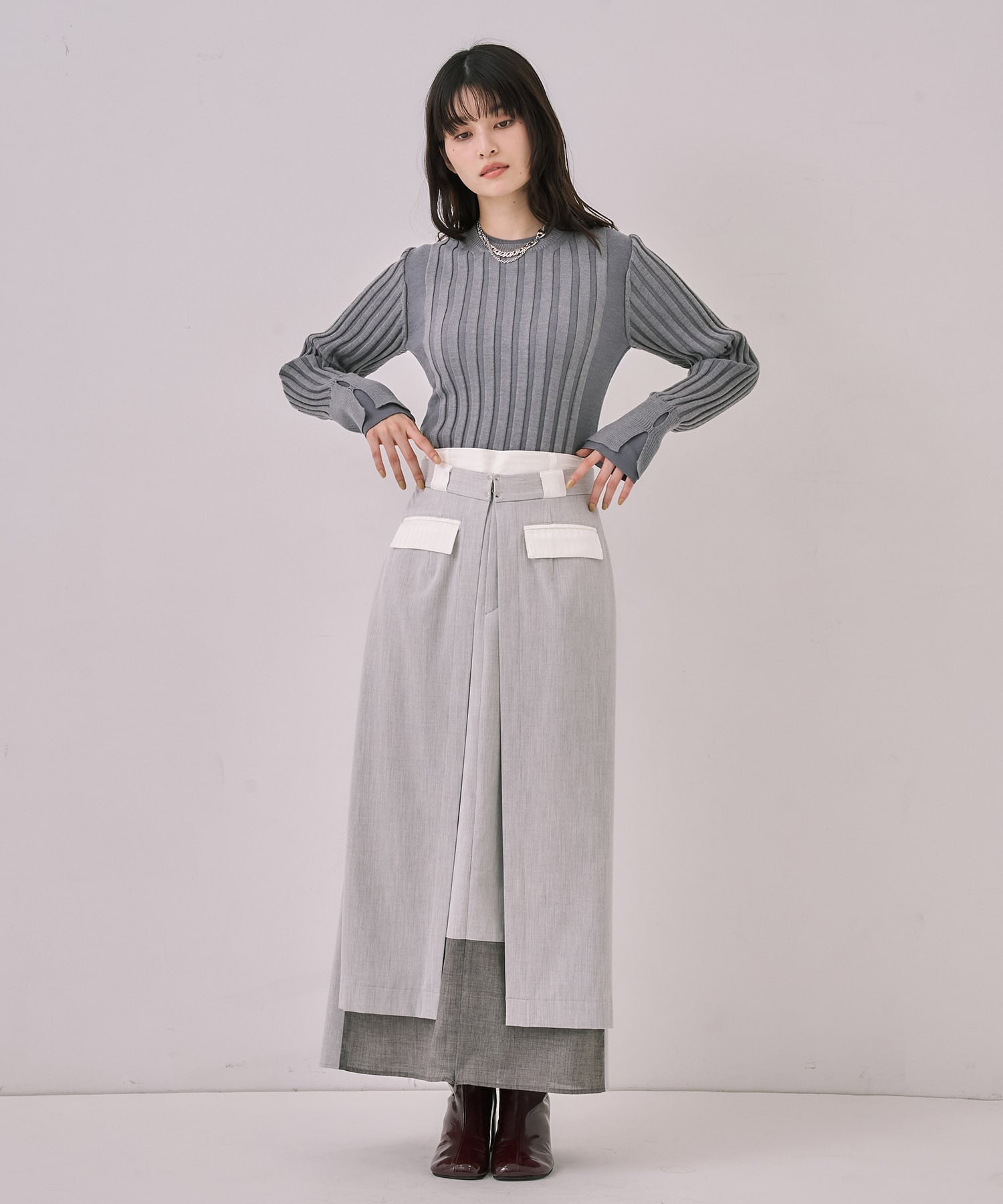 リップルレイヤーニット