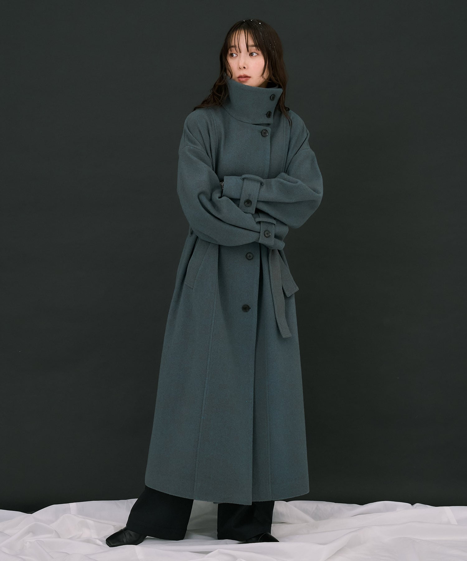 〈再入荷〉スタンドカラーロングコート