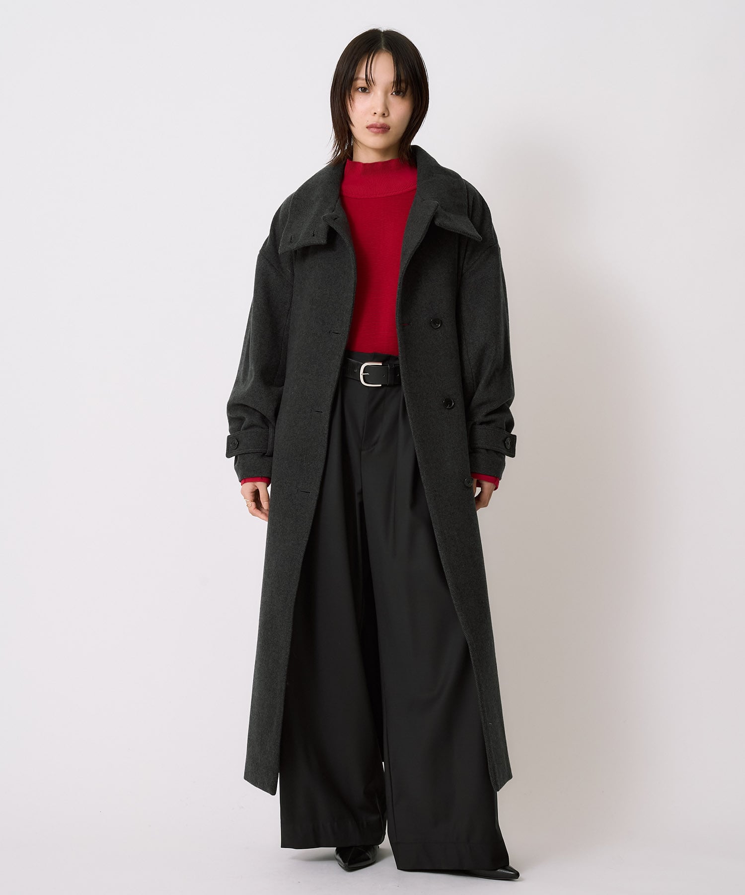 【WEB先行発売】スタンドカラーロングコート