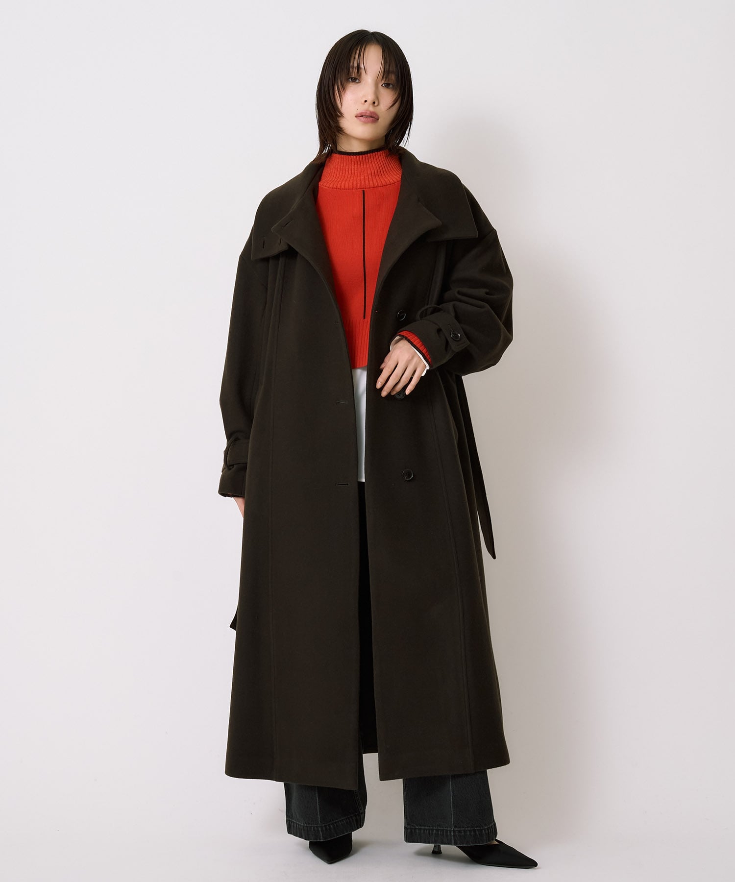【WEB先行発売】スタンドカラーロングコート
