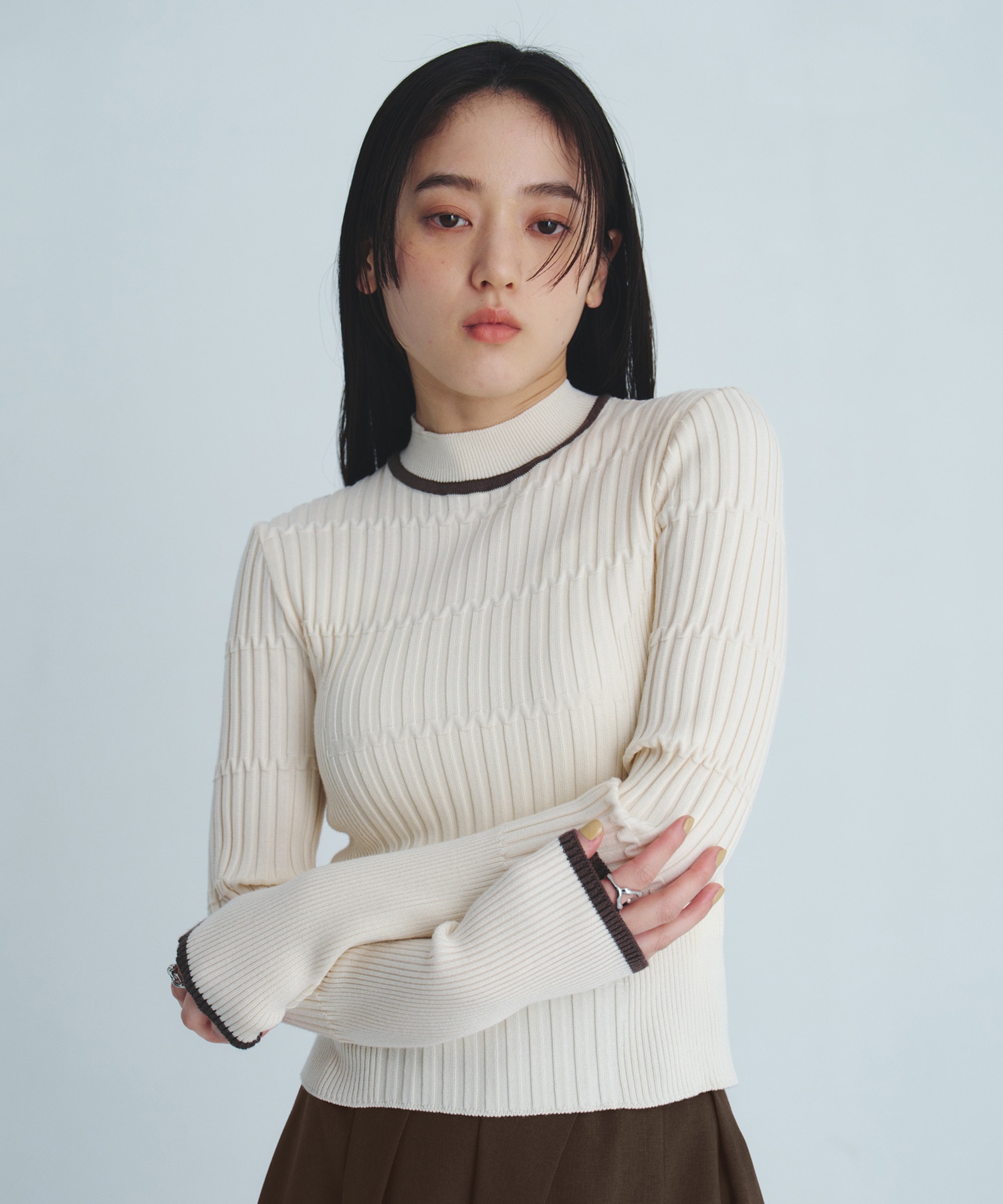 リップルボーダーニット