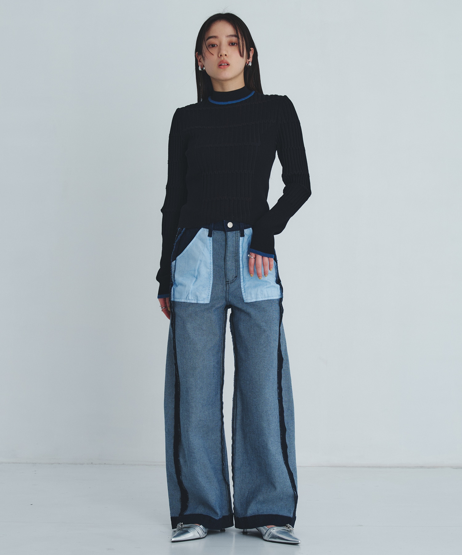 リップルボーダーニット