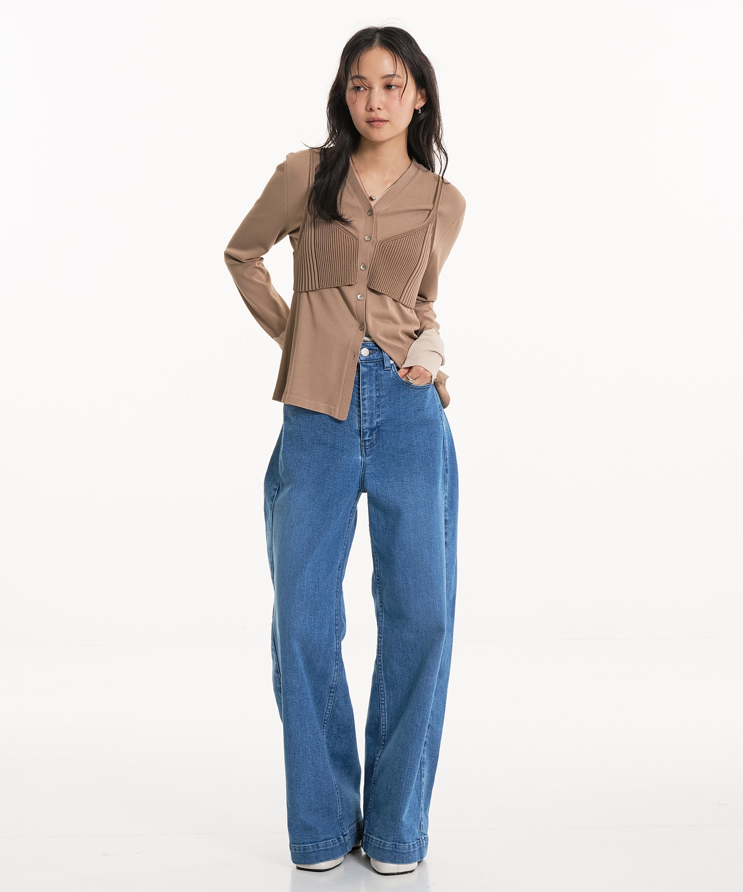 レイヤードビスチェカーデプルオーバー