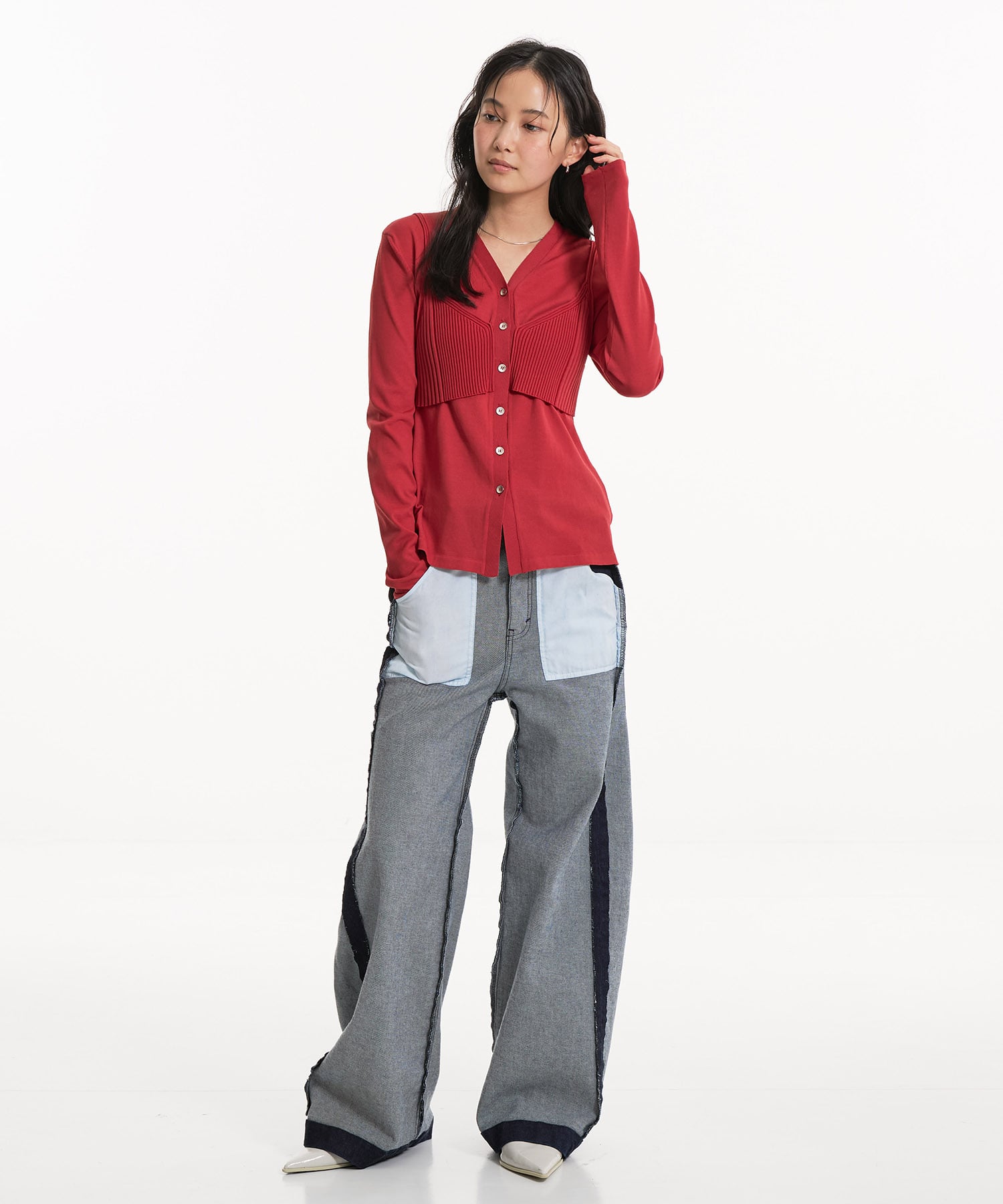 〈残りわずか〉レイヤードビスチェカーデプルオーバー