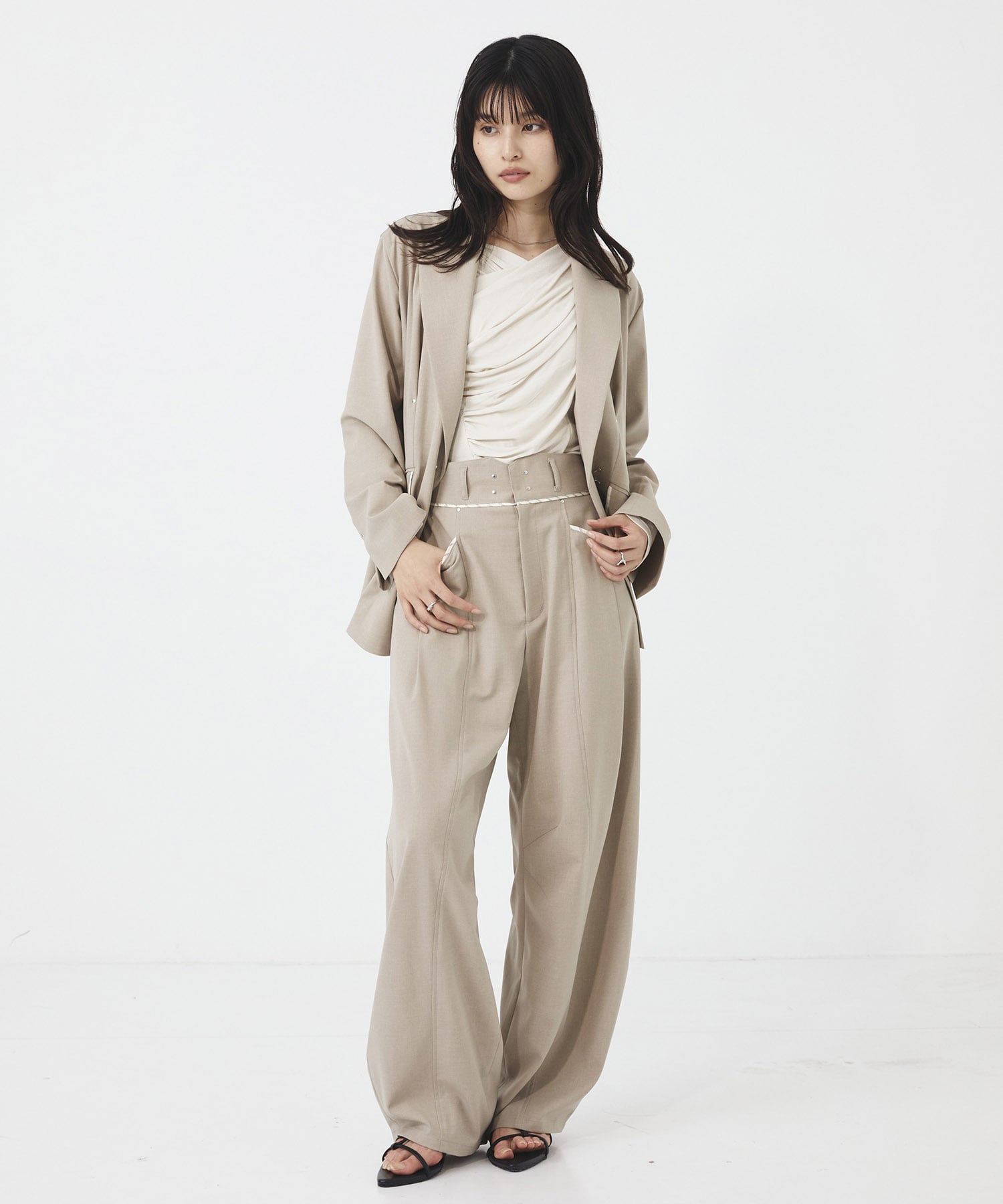 【WEB限定｜セットアップ対応】メランジノッチベルトコクーンPT