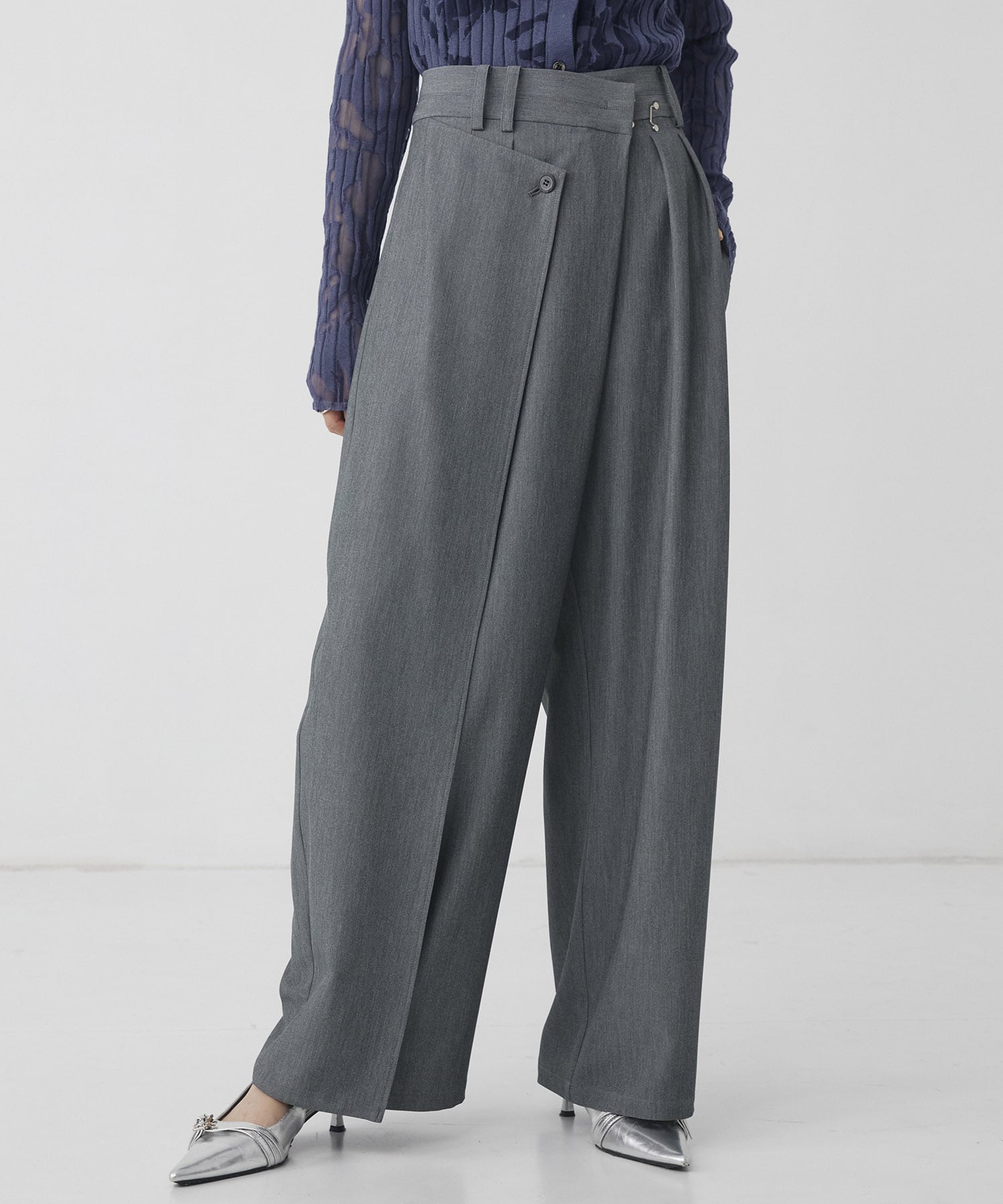 アシメタックホックワイドパンツ