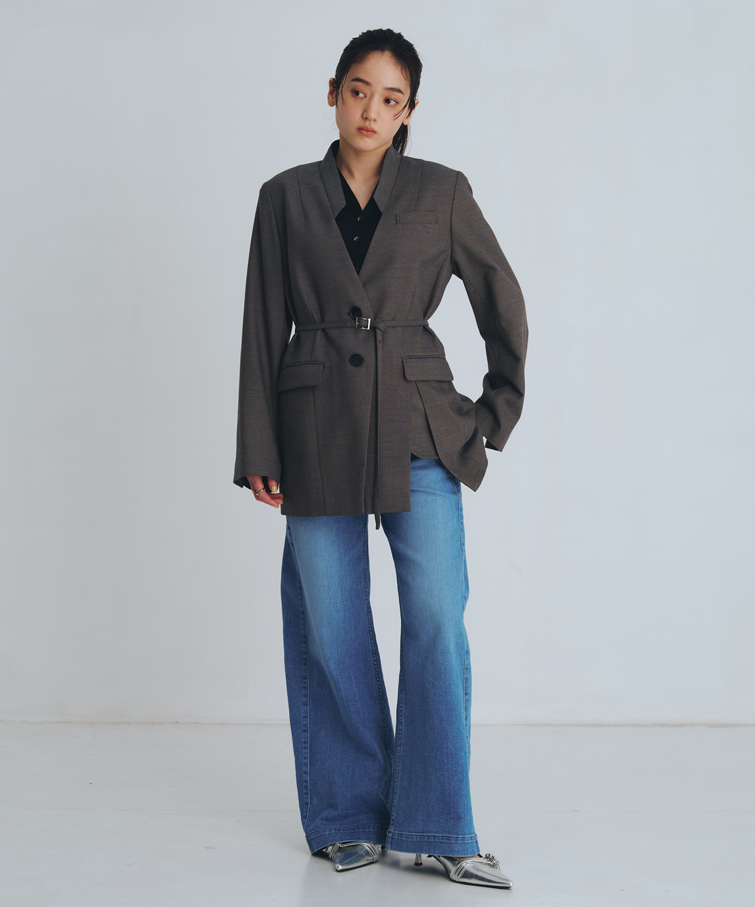 スタンドカラーテーラードジャケット