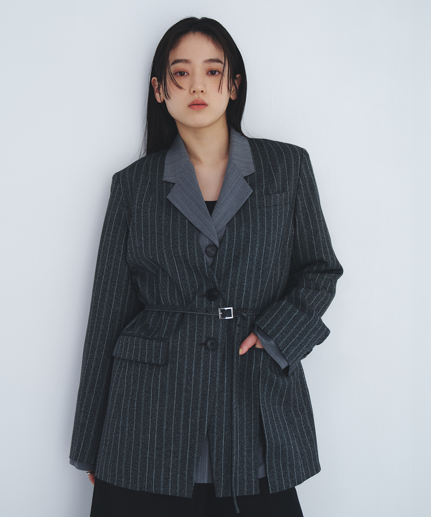 スタンドカラーテーラードジャケット