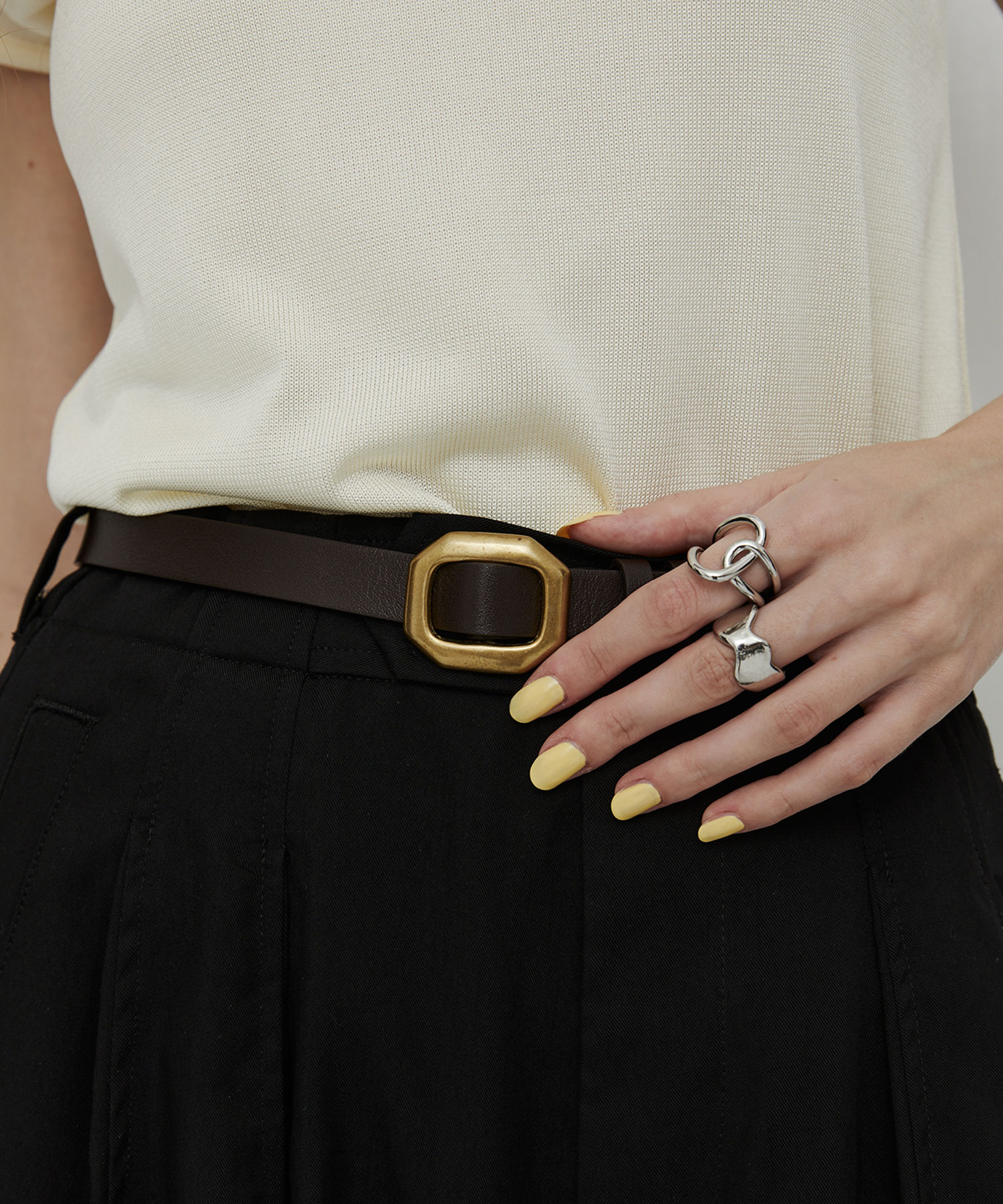〈WEB先行予約受付中〉【新色】Octagon Buckle Leather Belt