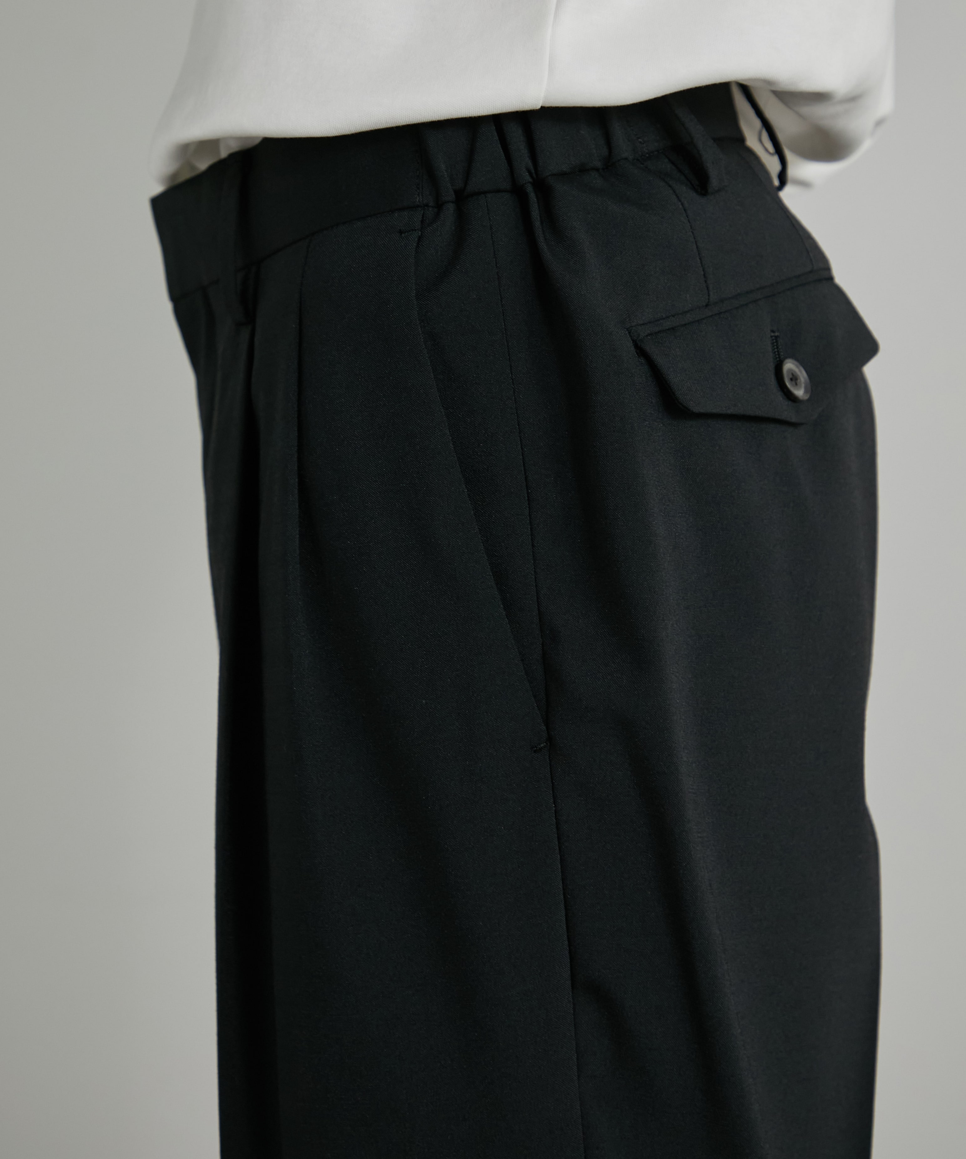 撥水ストレッチRELAX WOOL テーパードスラックス