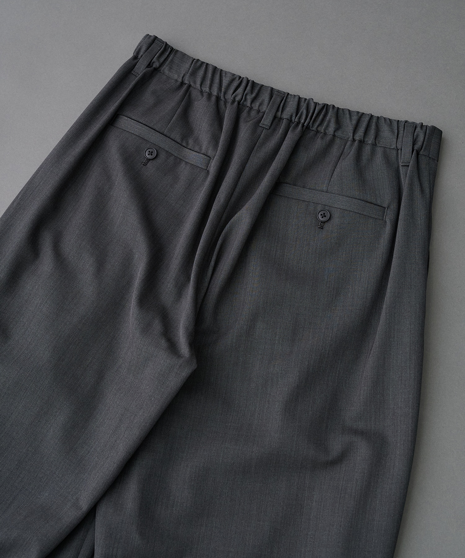 CLEAR WOOL 2タックバレルスラックス