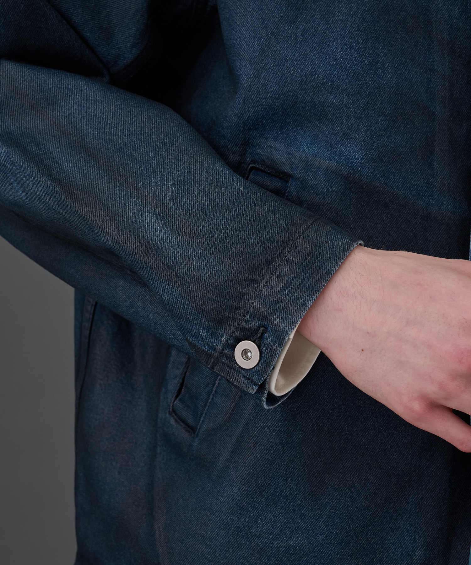 コーティングデニムカバーオール